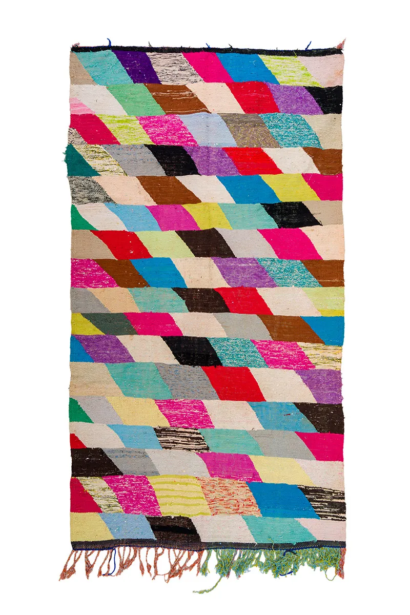 Marokkanischer Berber Teppich Boucherouite 155 x 280 cm