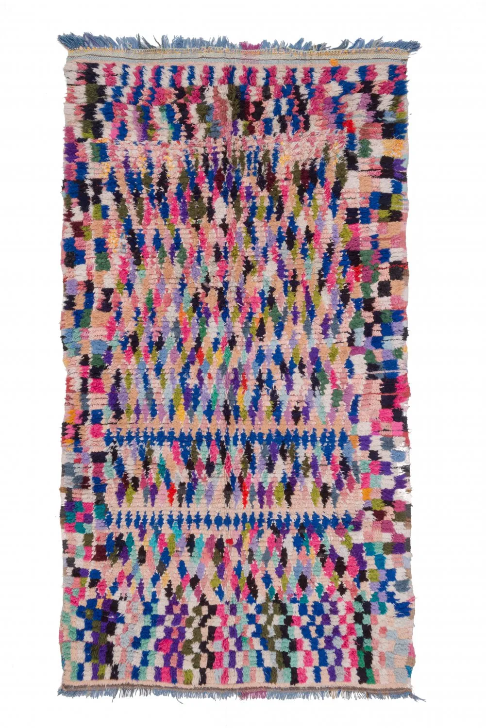 Marokkanische Berber Teppich Boucherouite 265 x 145 cm