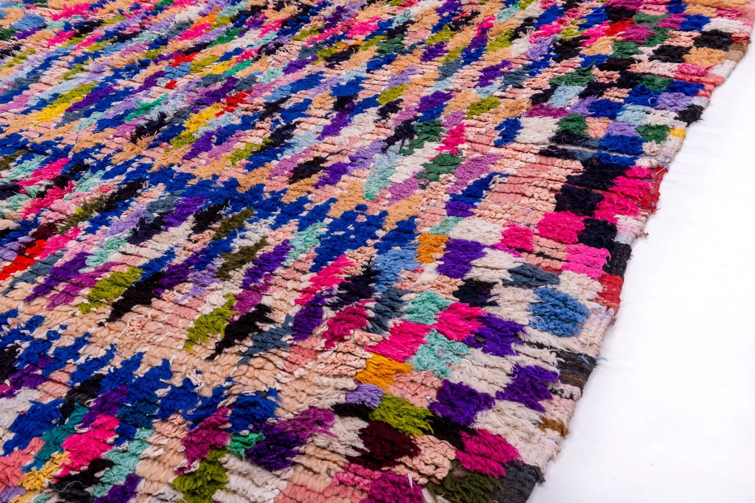 Marokkanische Berber Teppich Boucherouite 265 x 145 cm