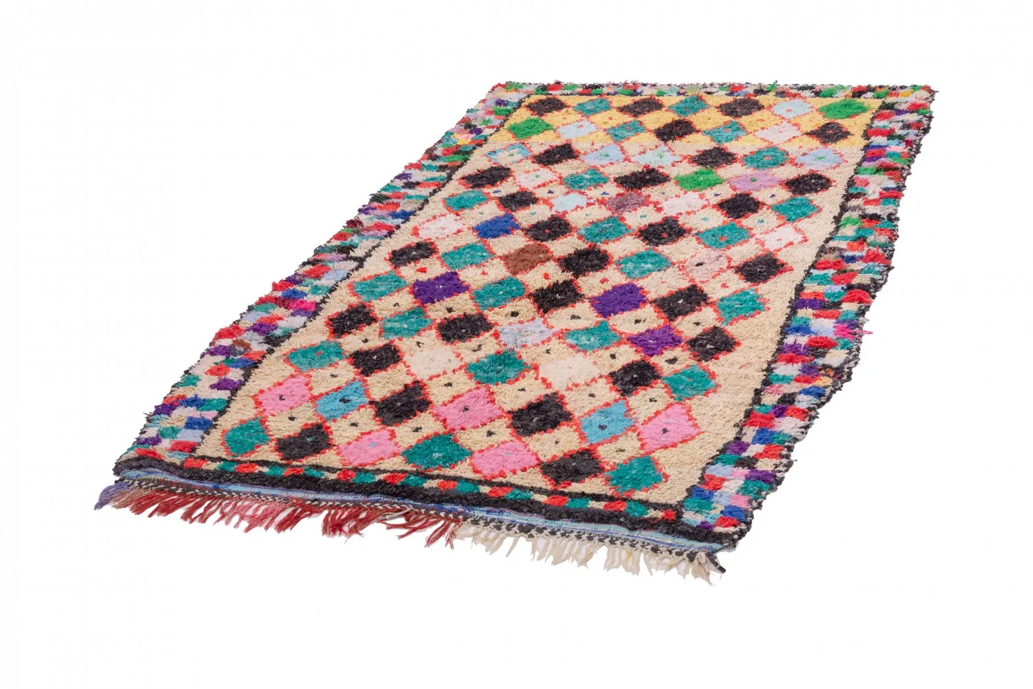 Marokkanischer Berber Teppich Boucherouite 255 x 150 cm
