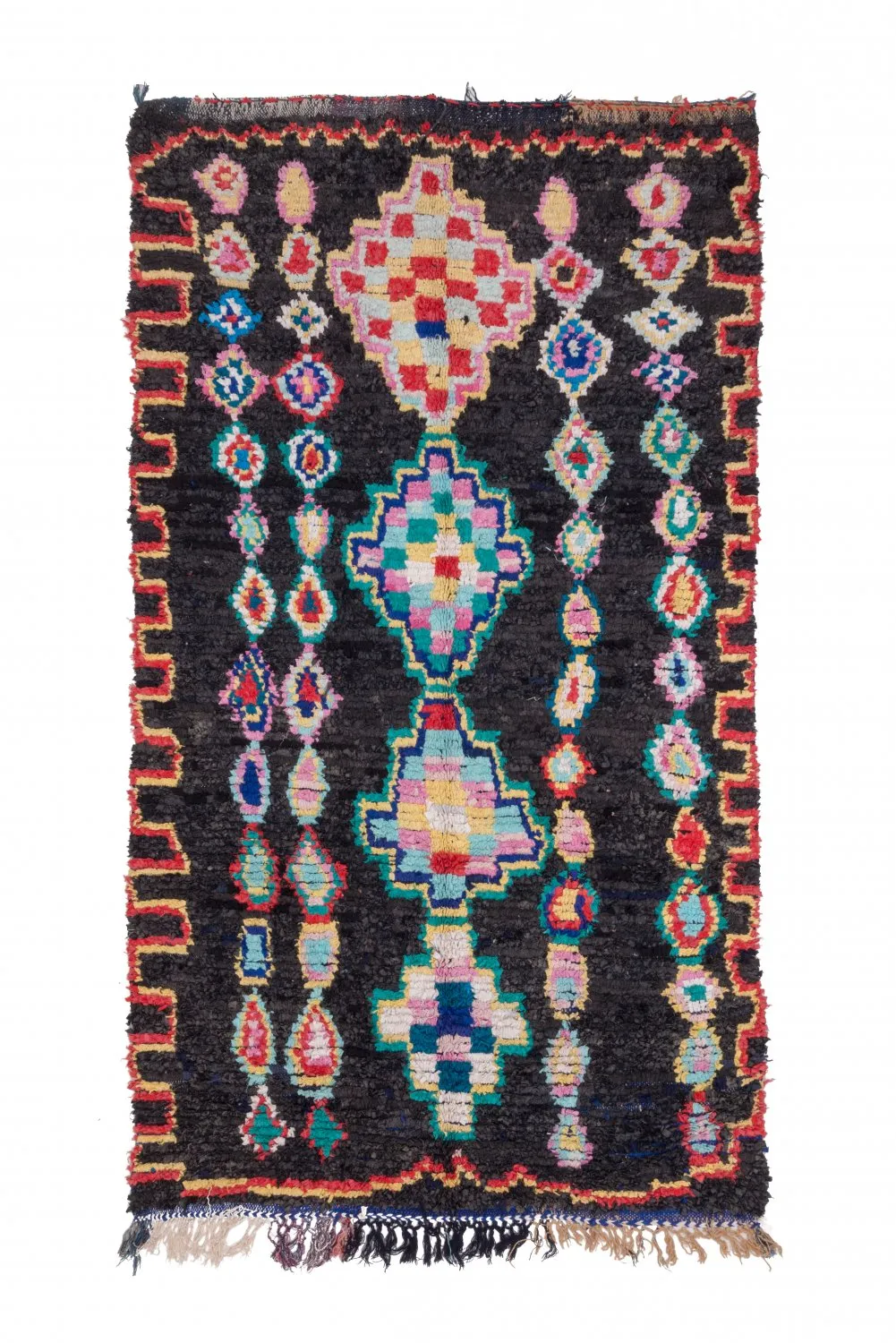 Marokkanische Berber Teppich Boucherouite 265 x 145 cm