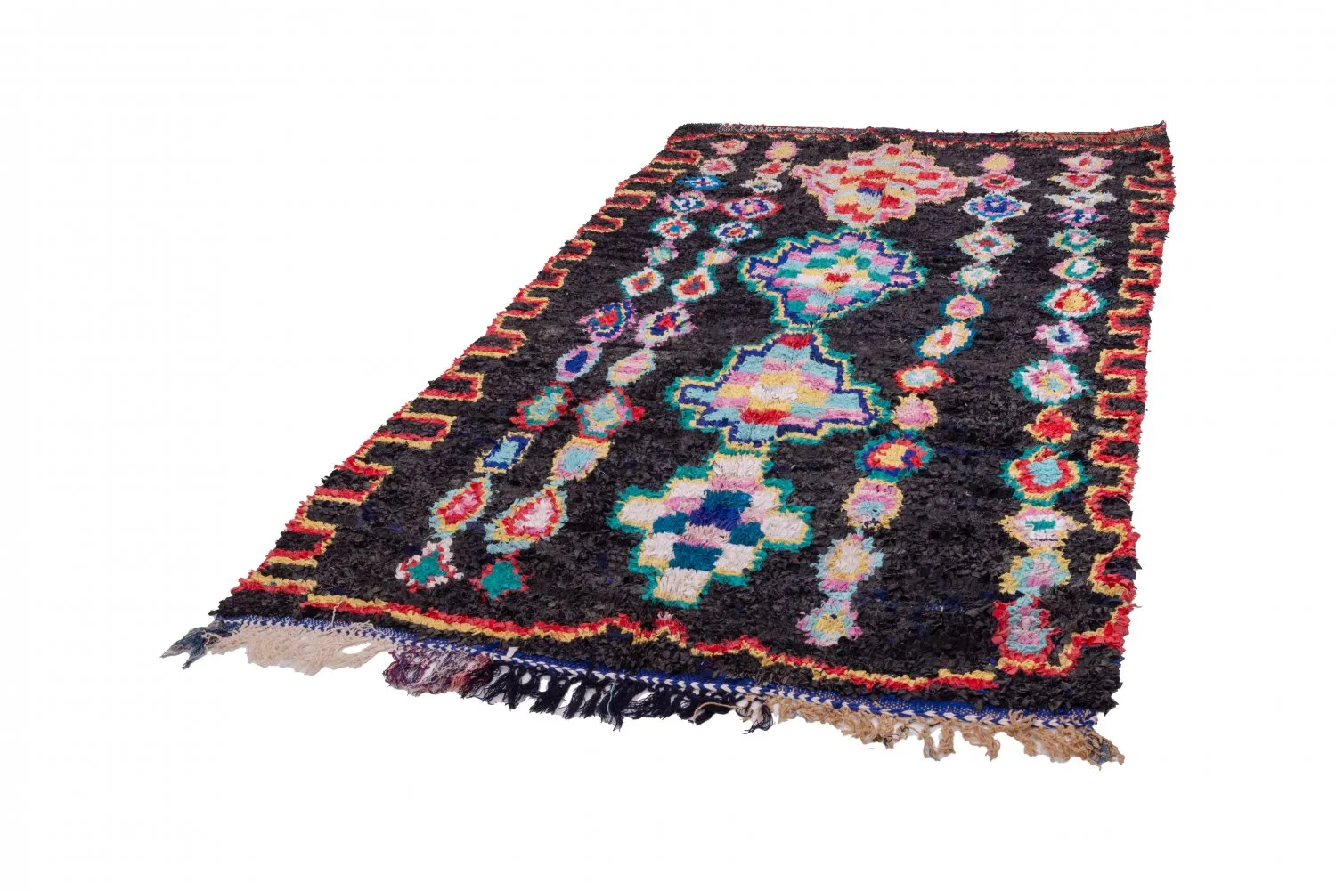 Marokkanische Berber Teppich Boucherouite 265 x 145 cm