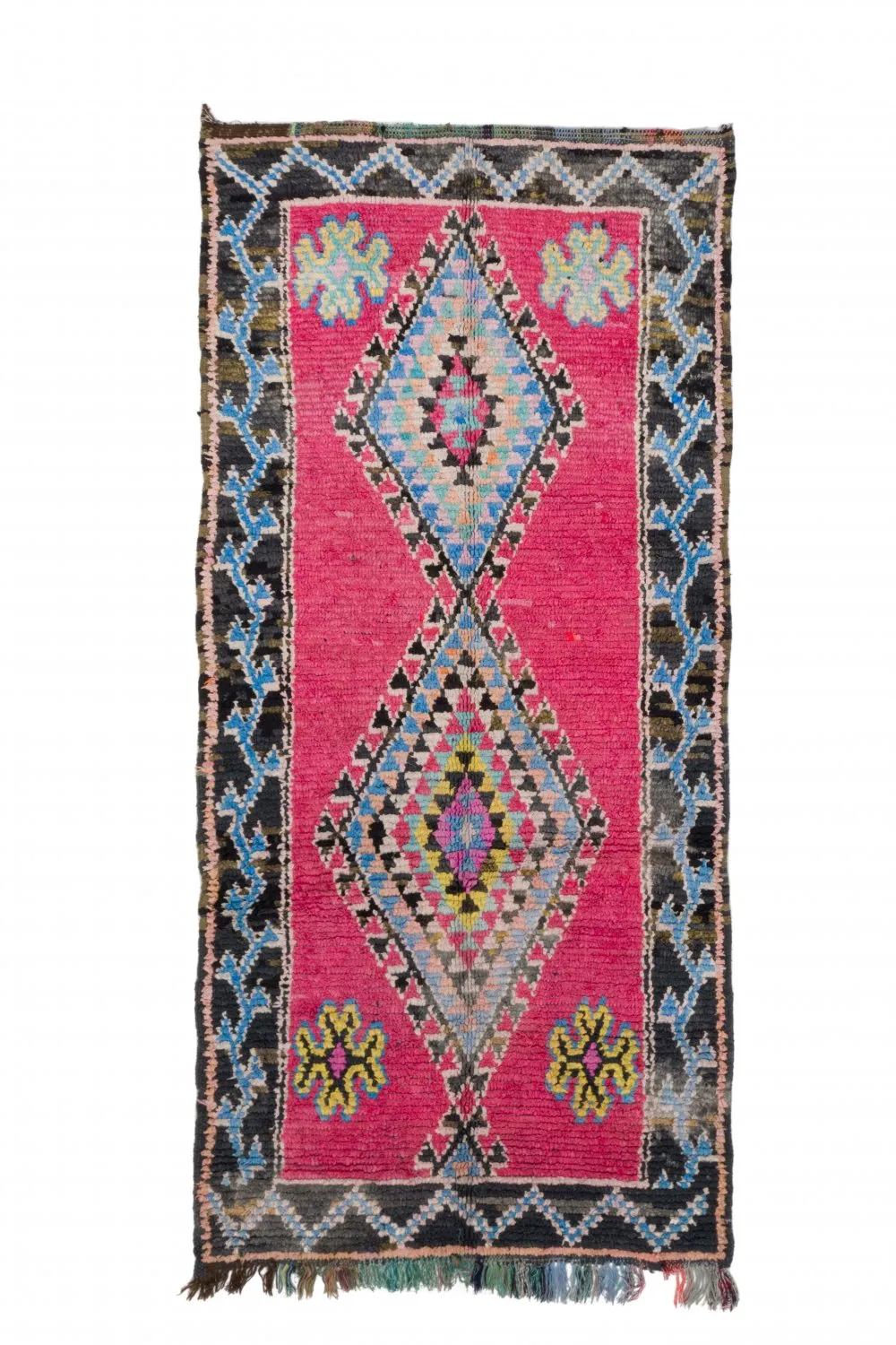 Marokkanischer Berber Teppich Boucherouite 275 x 130 cm