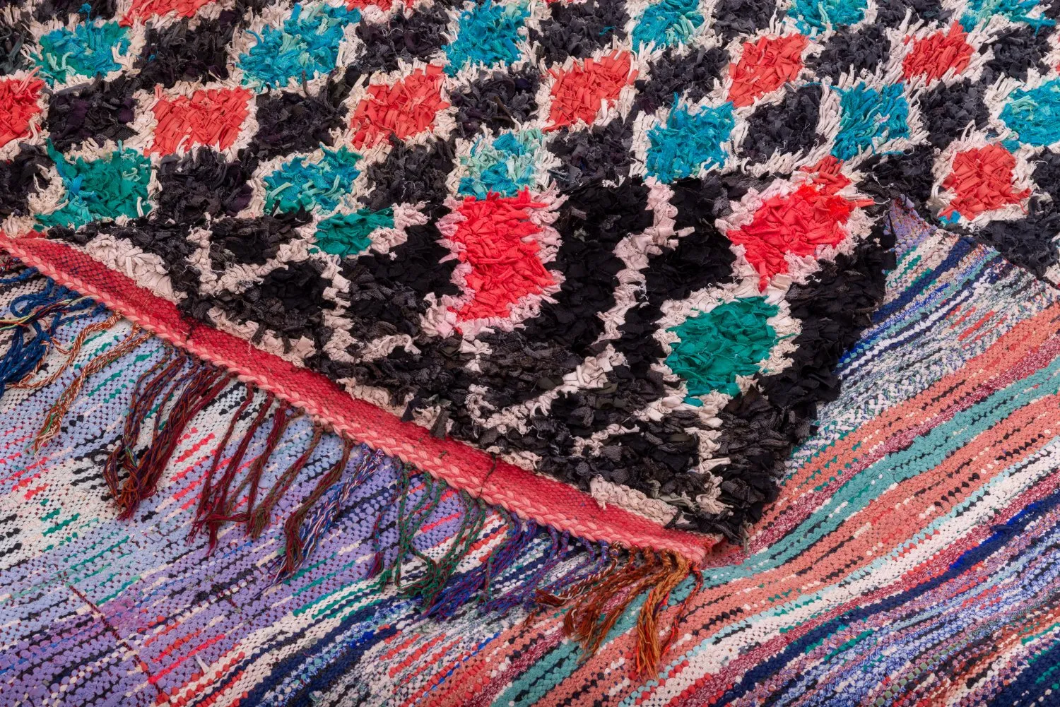Marokkanische Berber Teppich Boucherouite 395 x 180 cm