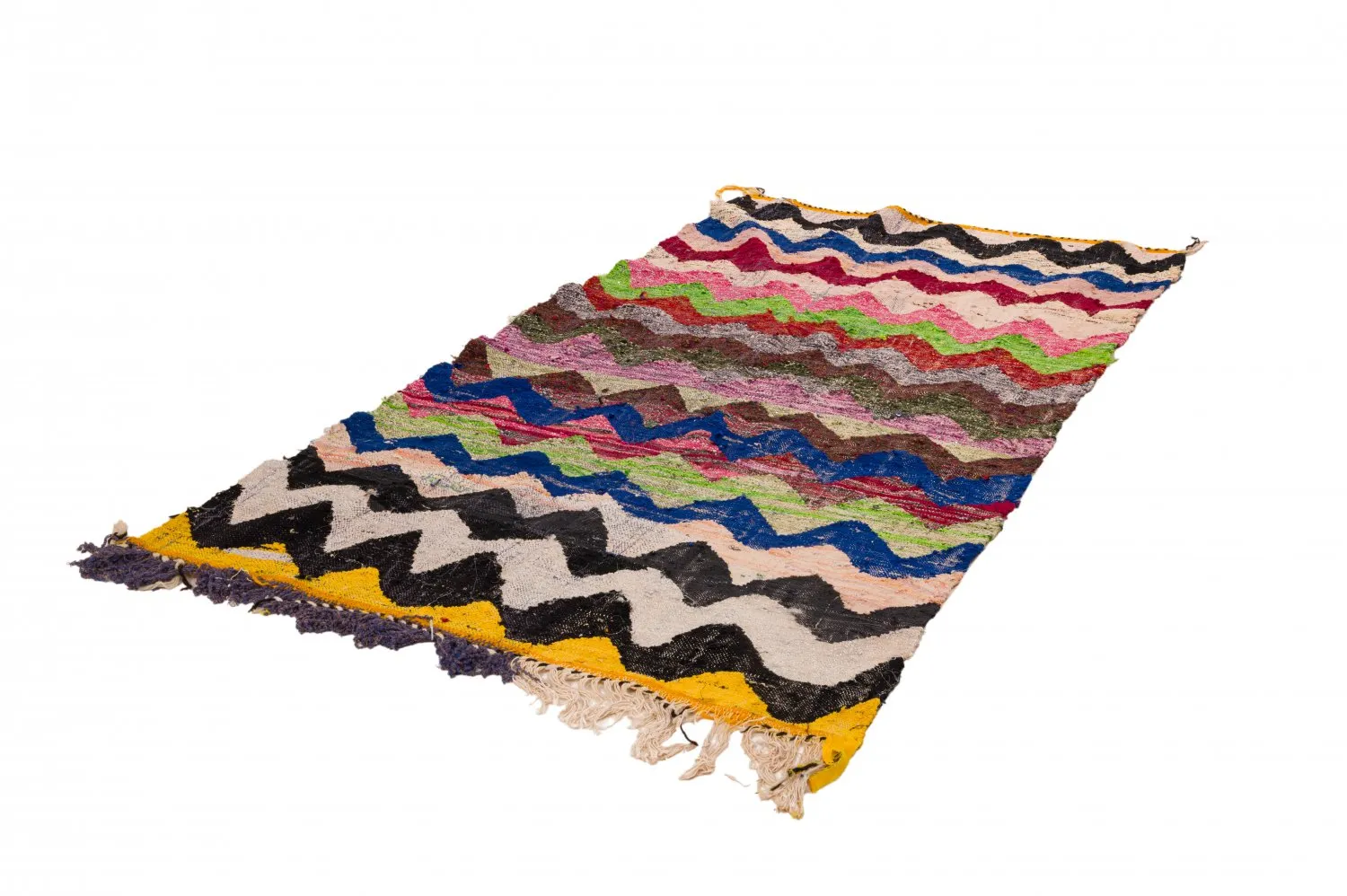 Marokkanischer Berber Teppich Boucherouite 125 x 245 cm