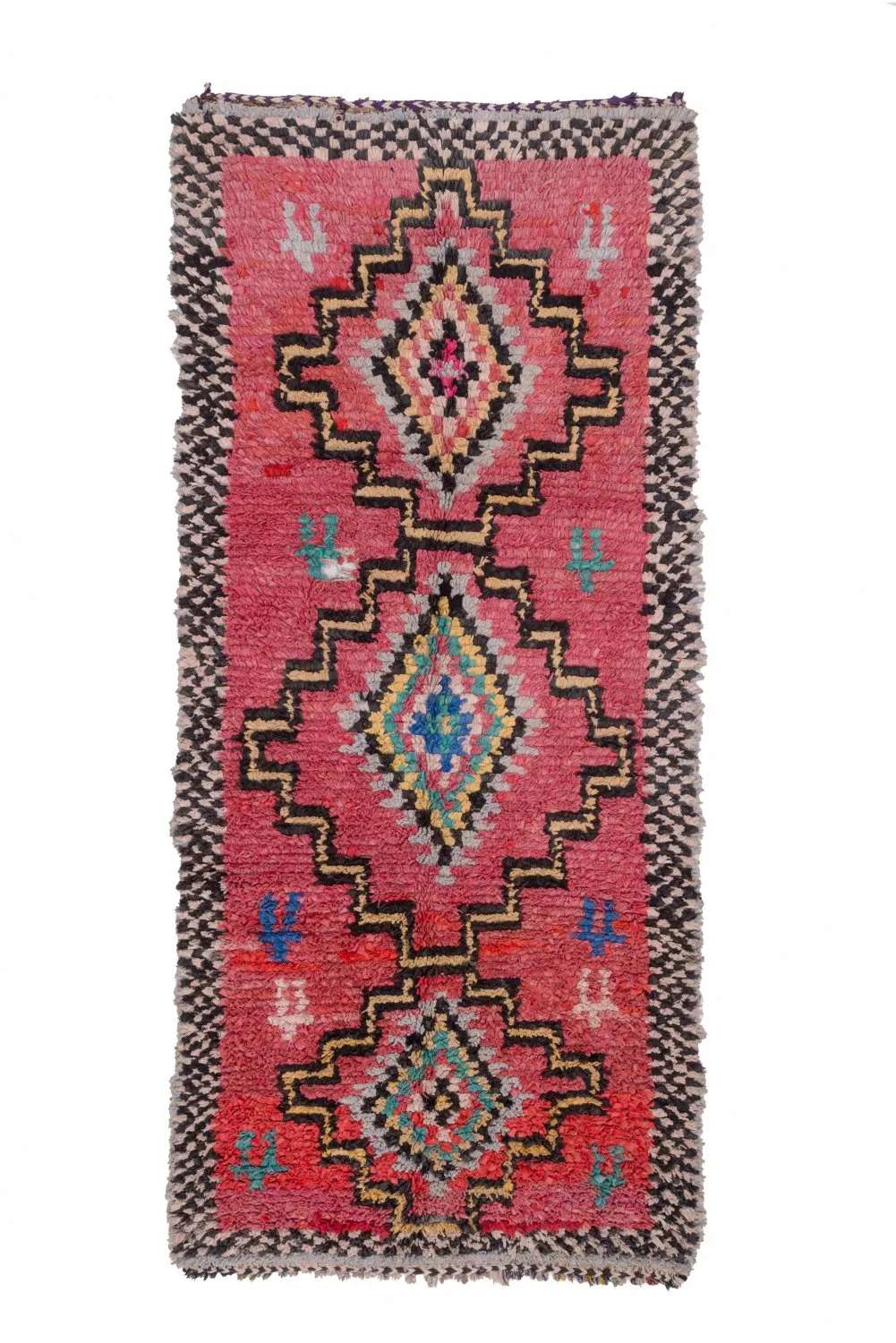 Marokkanische Berber Teppich Boucherouite 285 x 130 cm