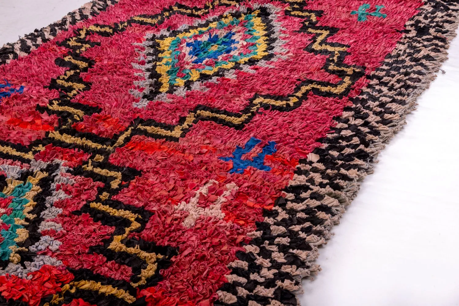 Marokkanische Berber Teppich Boucherouite 285 x 130 cm