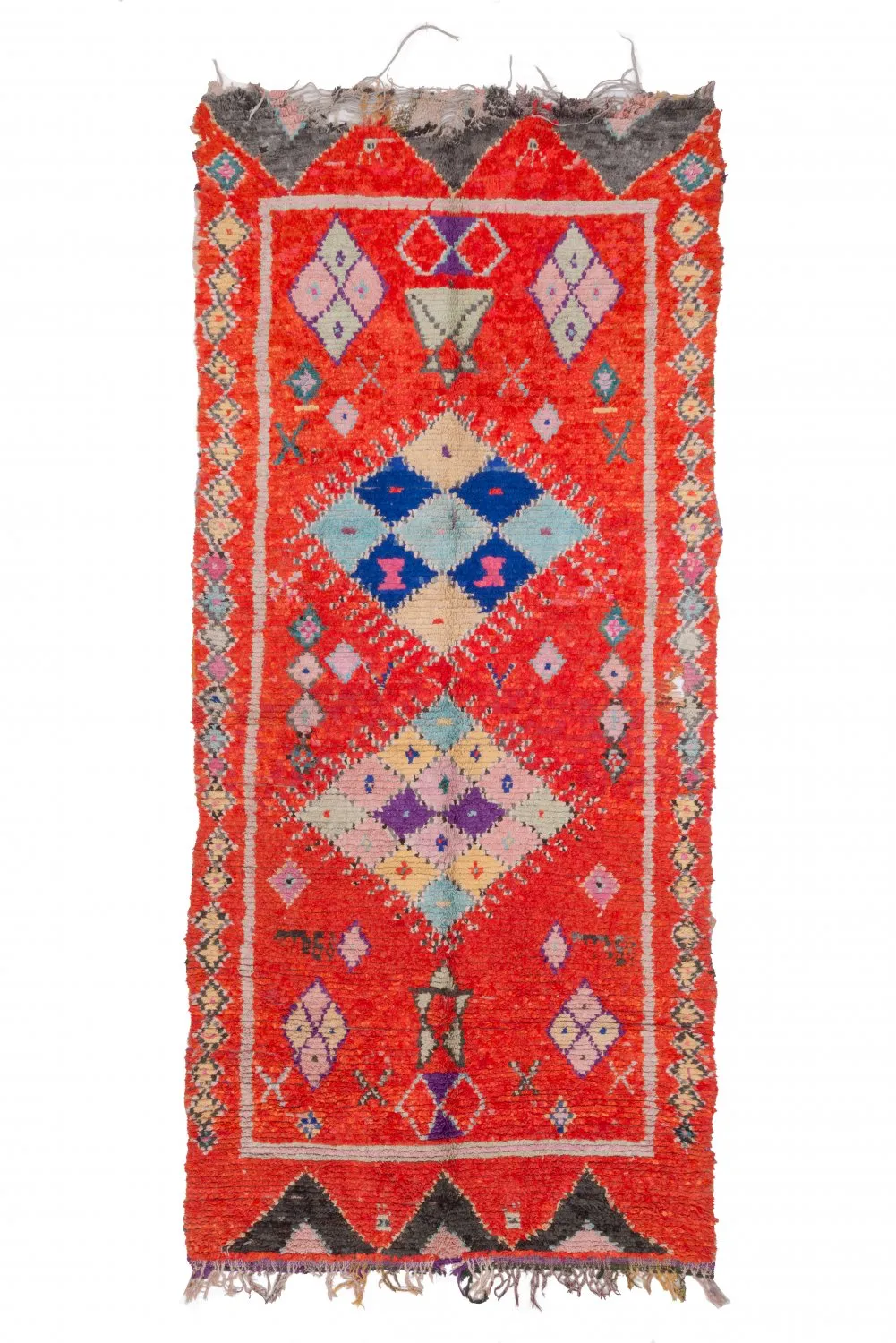 Marokkanischer Berber Teppich Boucherouite 340 x 155 cm
