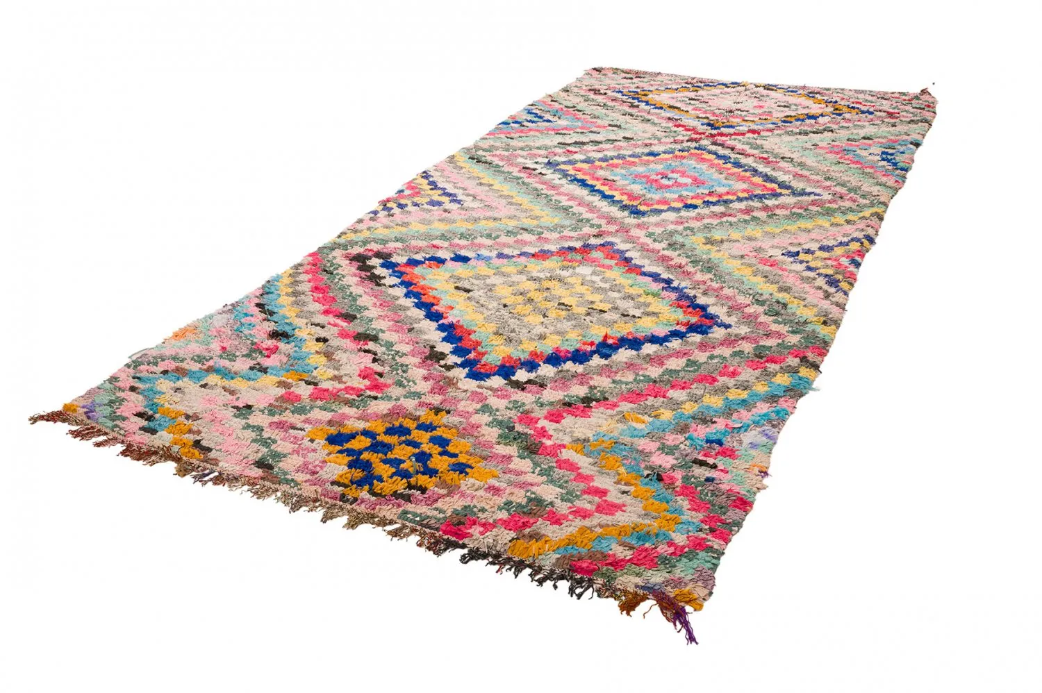Marokkanischer Berber Teppich Boucherouite 145 x 365 cm