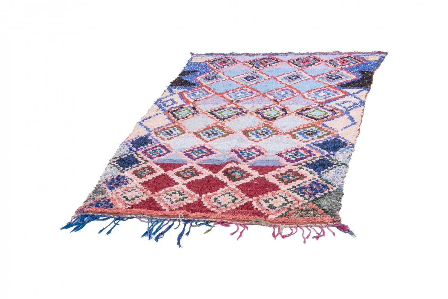 Marokkanischer Berber Teppich Boucherouite 210 x 125 cm