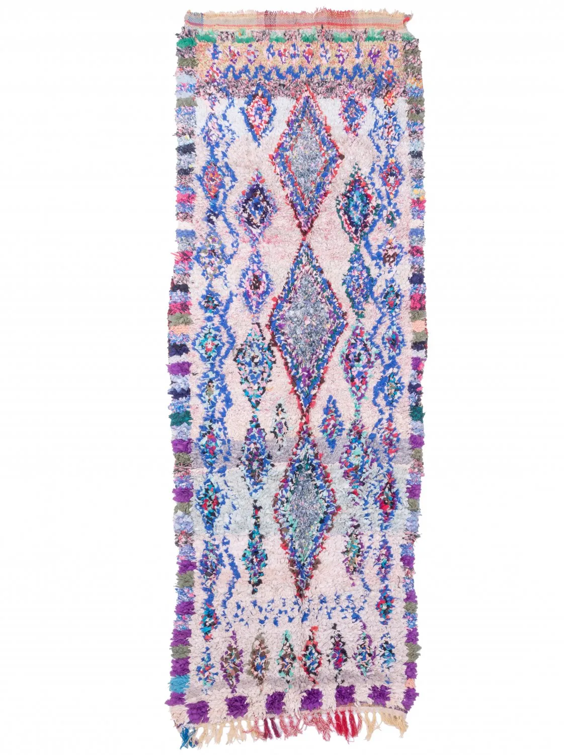 Marokkanischer Berber Teppich Boucherouite 250 x 90 cm