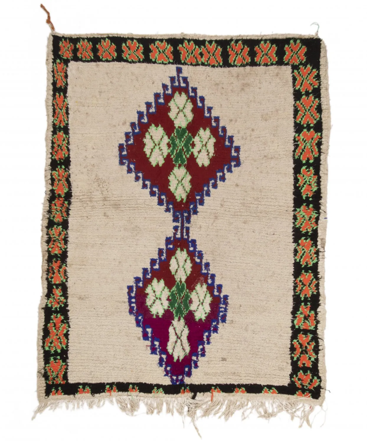 Marokkanischer Berber Teppich Boucherouite 190 x 150 cm