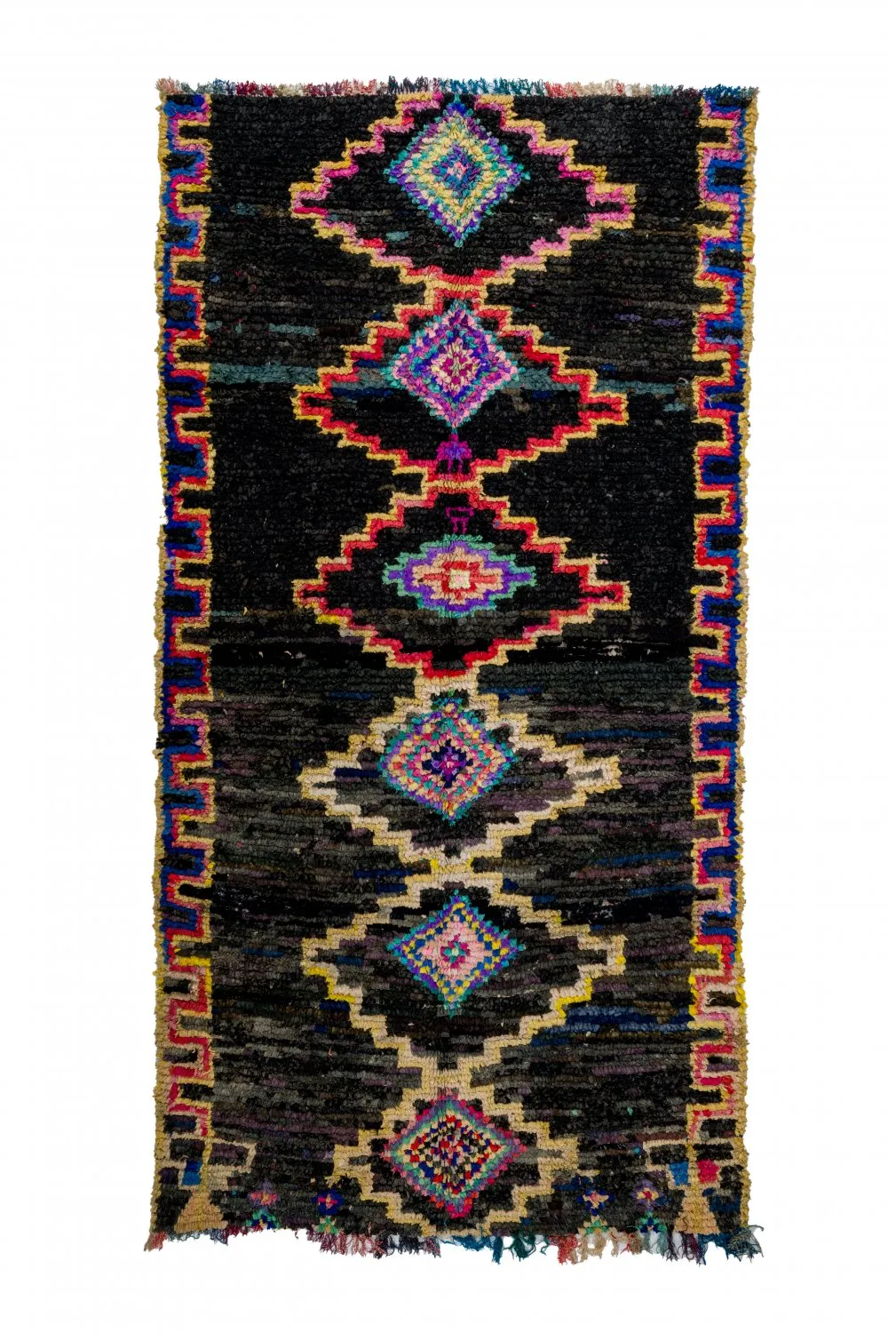 Marokkanische Berber Teppich Boucherouite 275 x 145 cm
