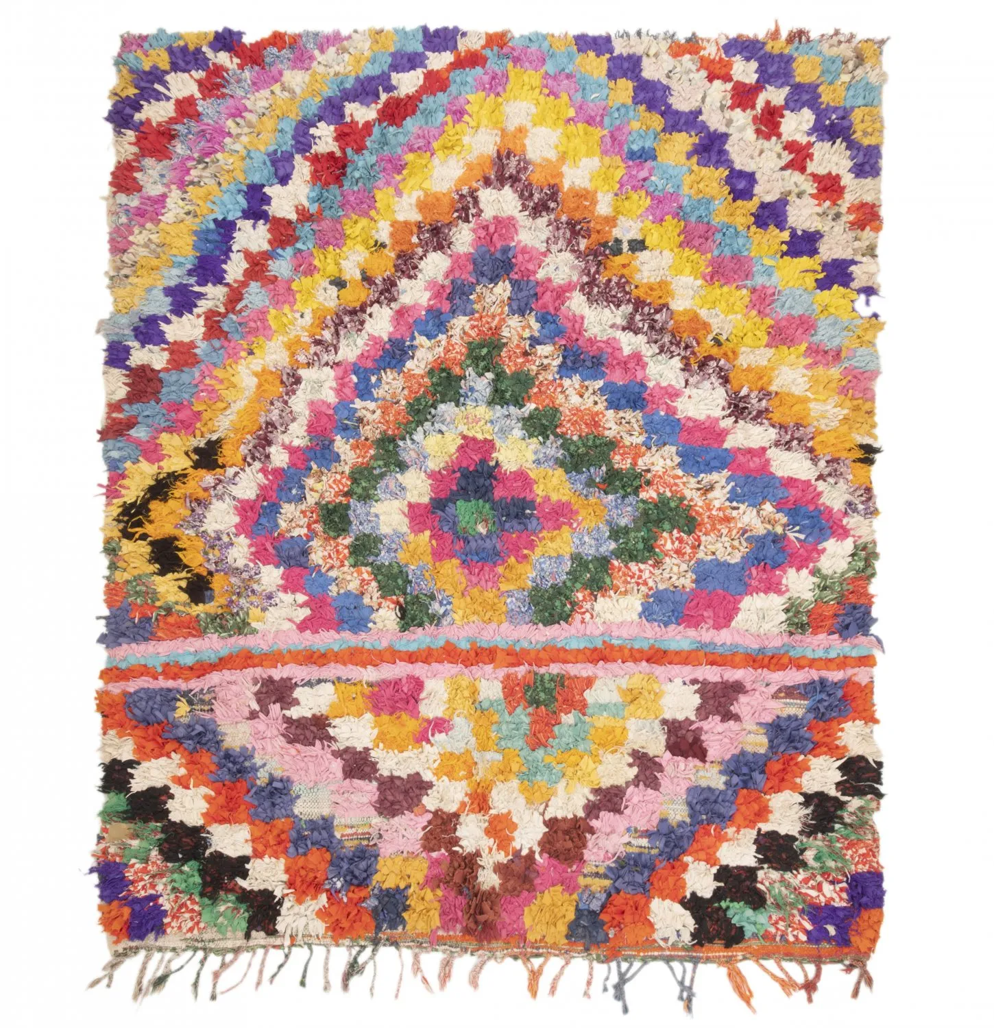 Marokkanischer Berber Teppich Boucherouite 215 x 170 cm