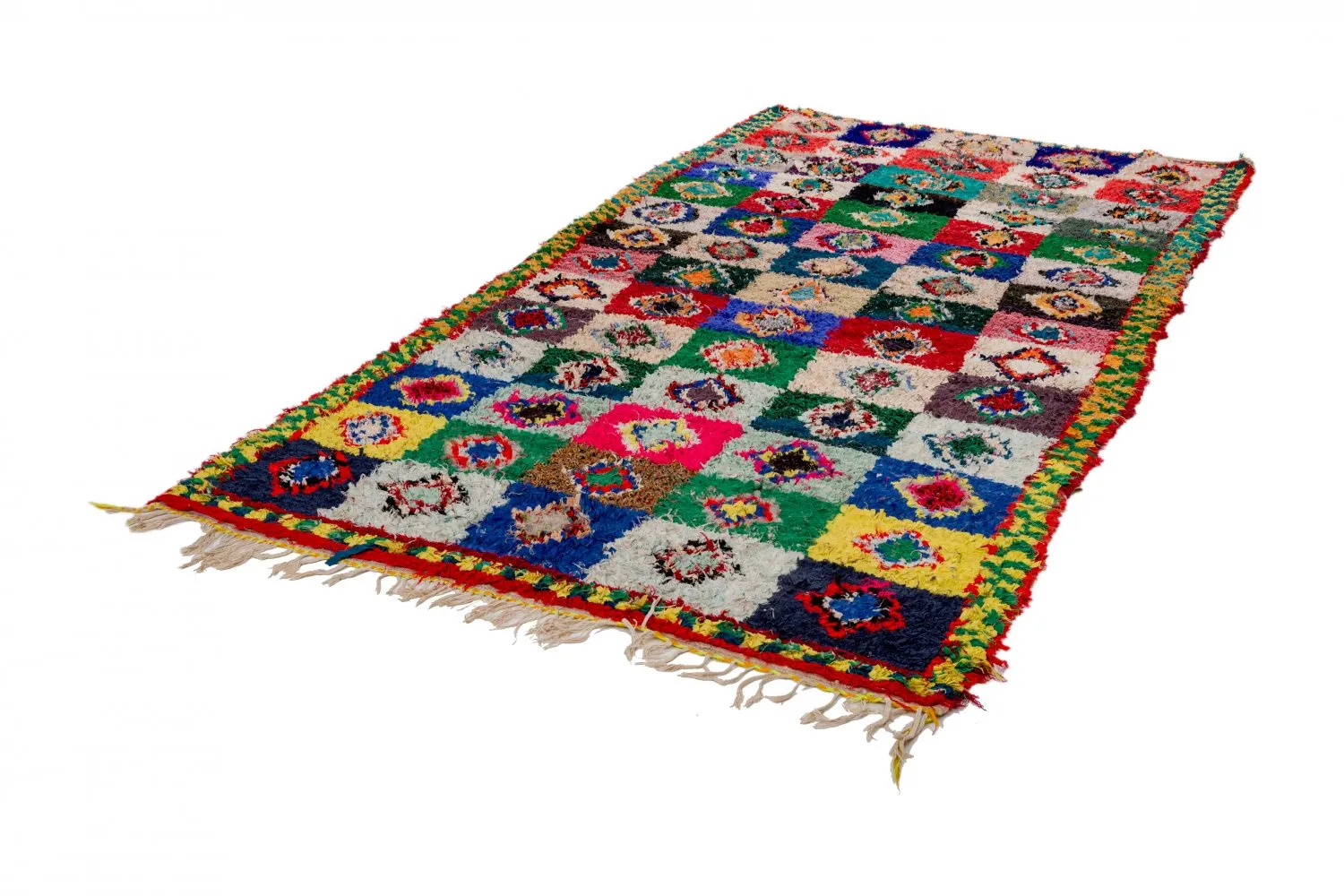 Marokkanische Berber Teppich Boucherouite 290 x 145 cm