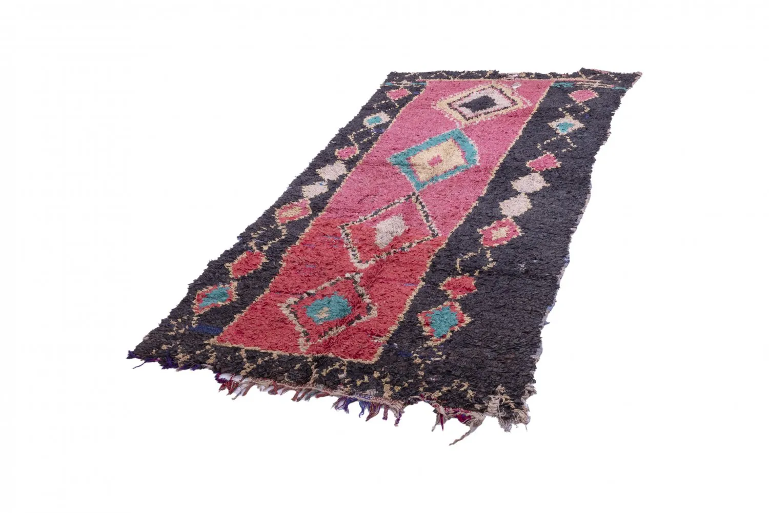 Marokkanischer Berber Teppich Boucherouite 275 x 135 cm