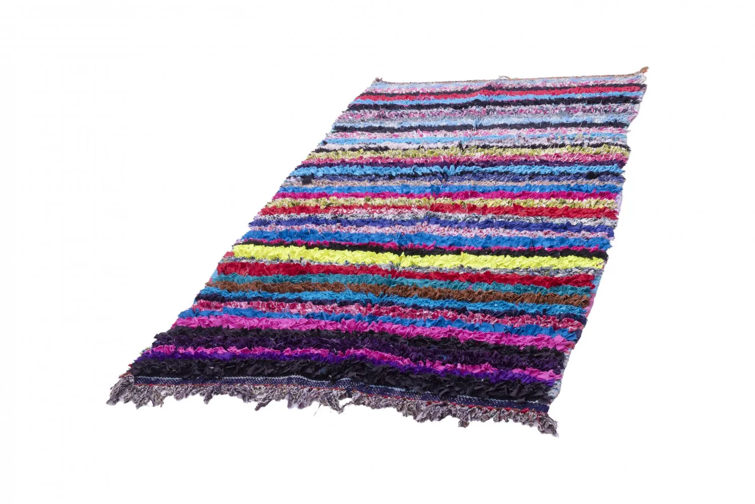 Marokkanischer Berber Teppich Boucherouite 210 x 115 cm