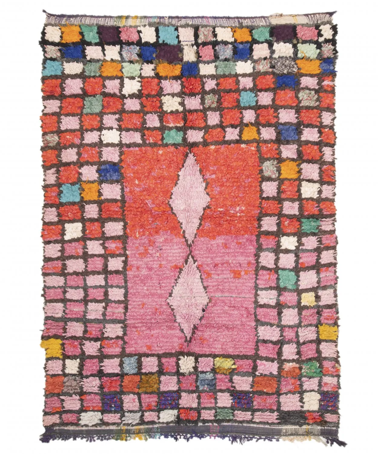 Marokkanische Berber Teppich Boucherouite 225 x 150 cm