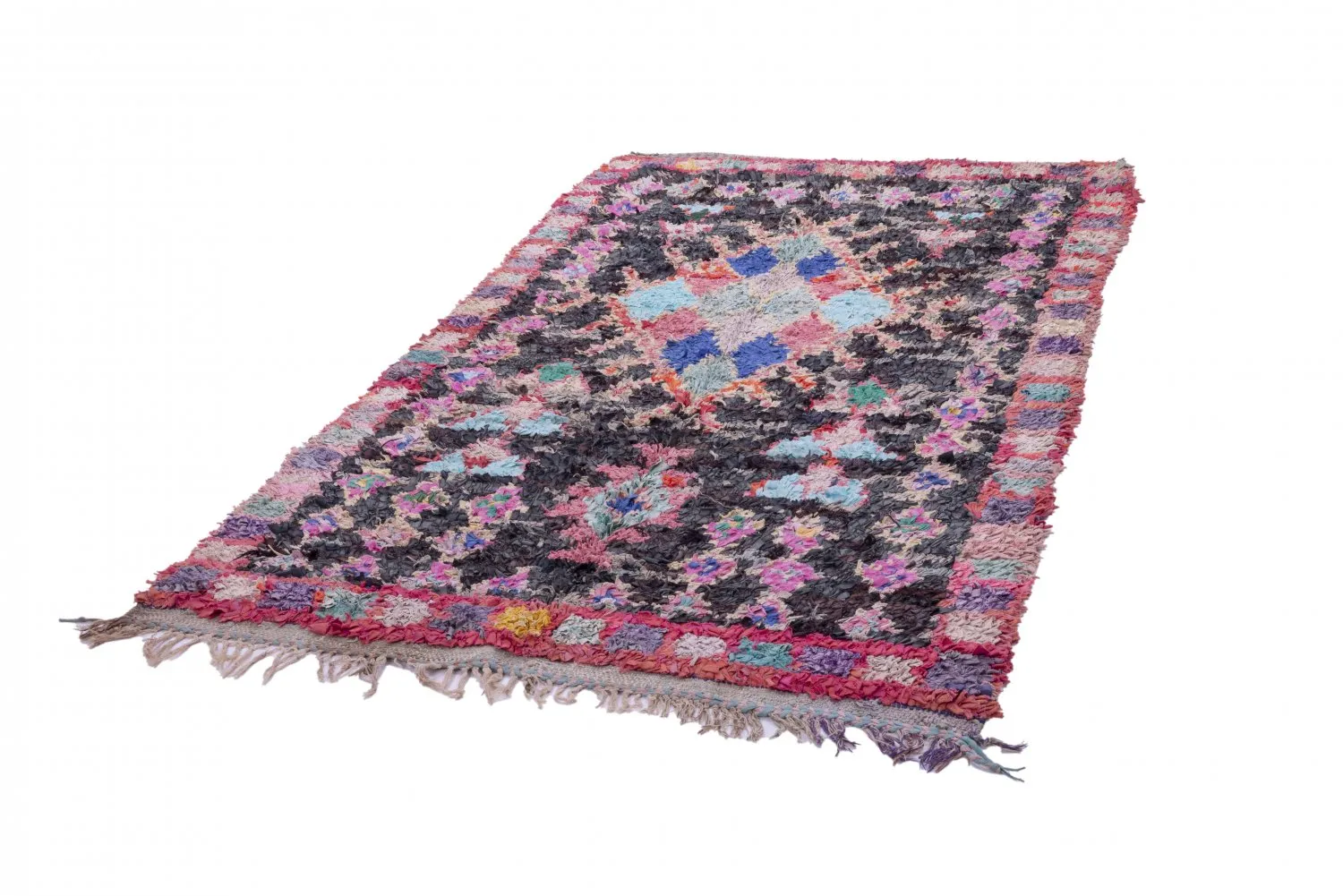 Marokkanischer Berber Teppich Boucherouite 210 x 125 cm