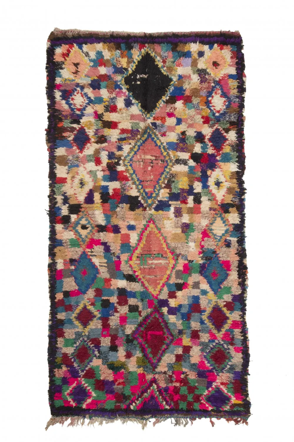 Marokkanische Berber Teppich Boucherouite 290 x 145 cm