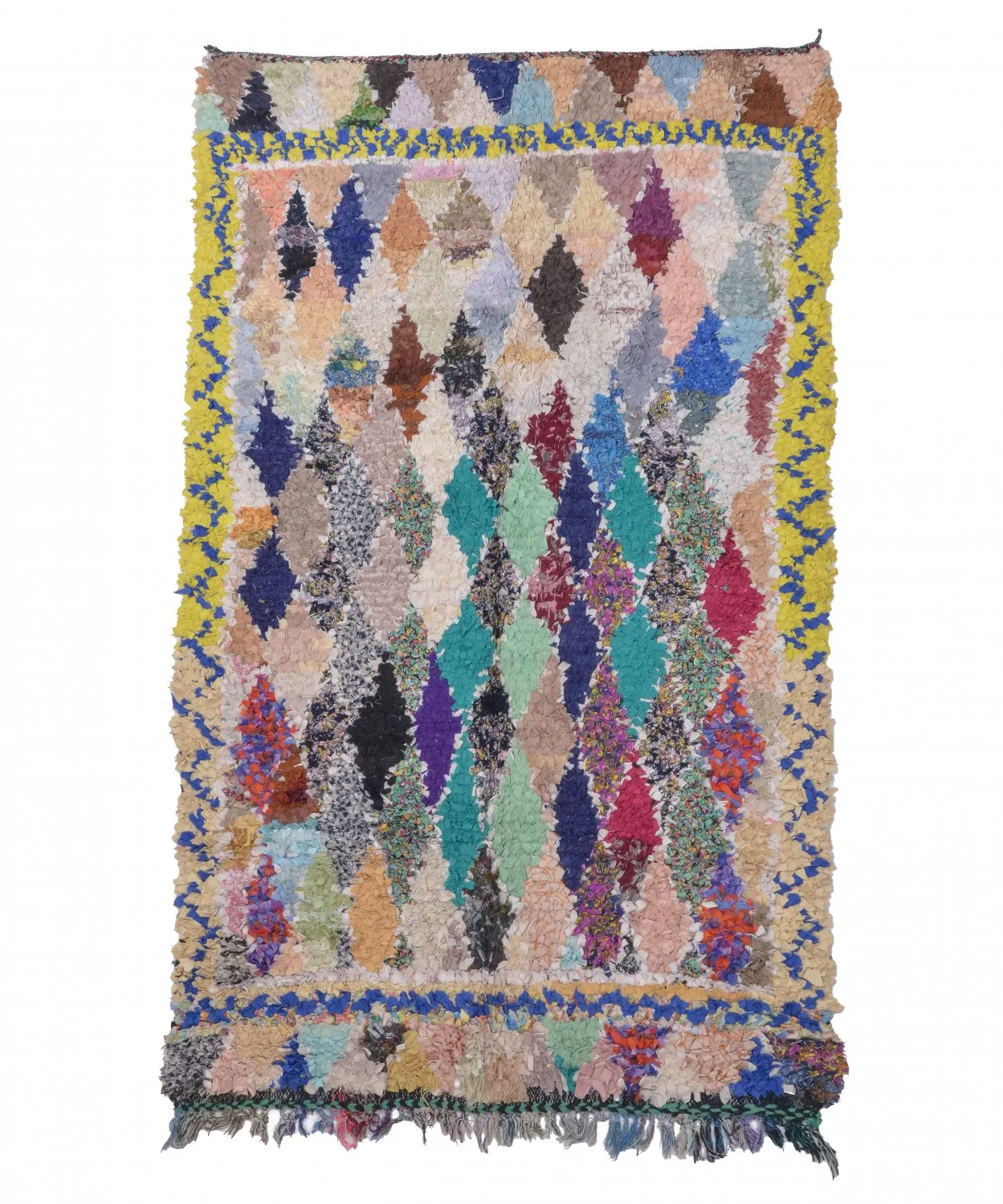 Marokkanische Berber Teppich Boucherouite 225 x 135 cm