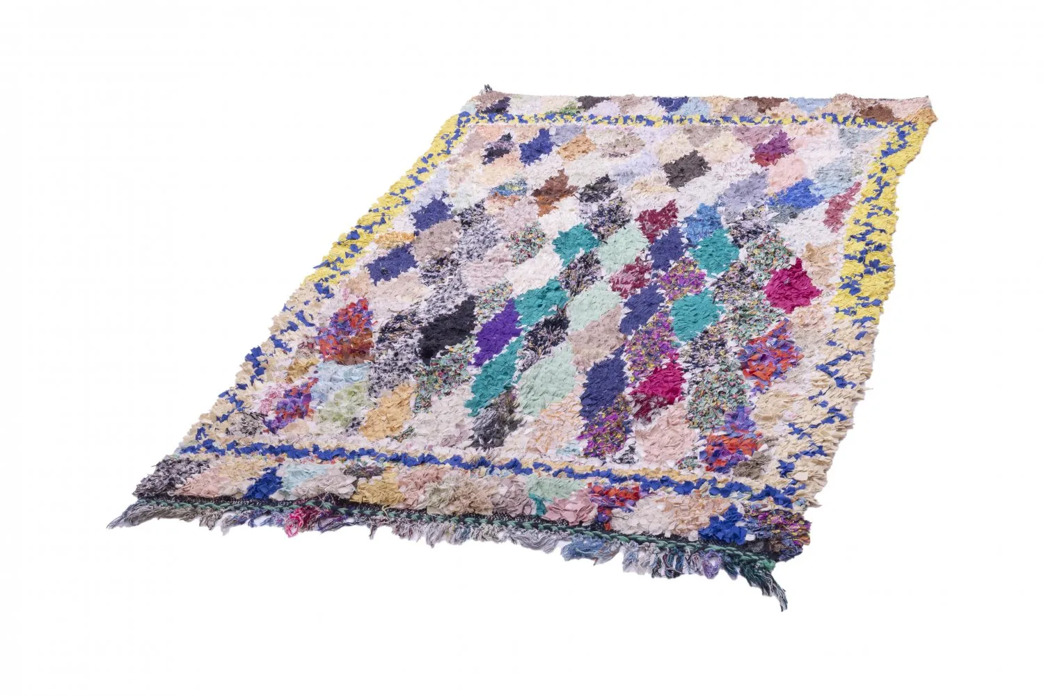 Marokkanische Berber Teppich Boucherouite 225 x 135 cm