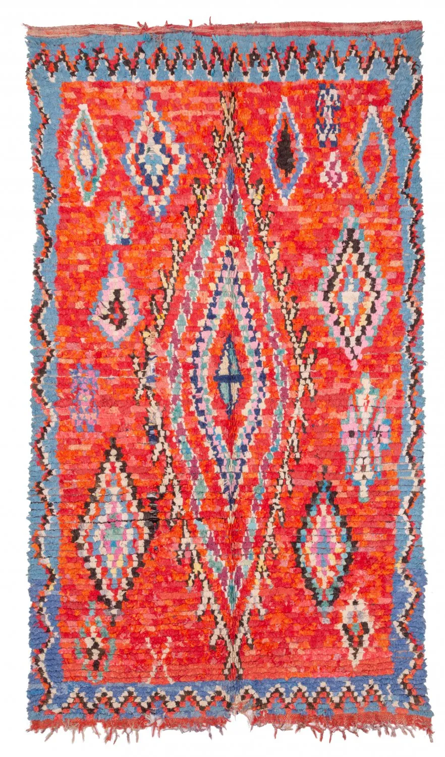 Marokkanische Berber Teppich Boucherouite 265 x 150 cm