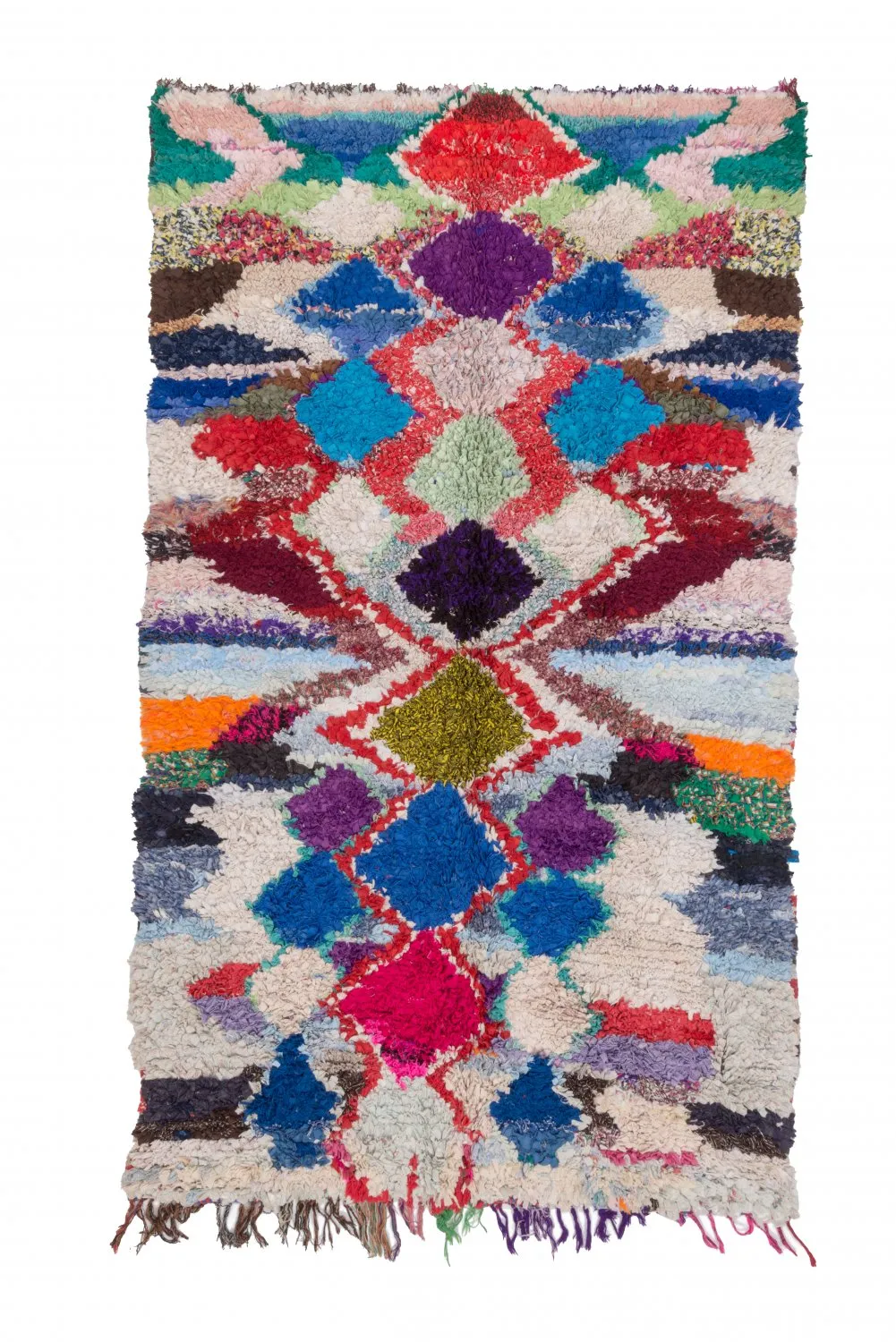 Marokkanischer Berber Teppich Boucherouite 245 x 140 cm