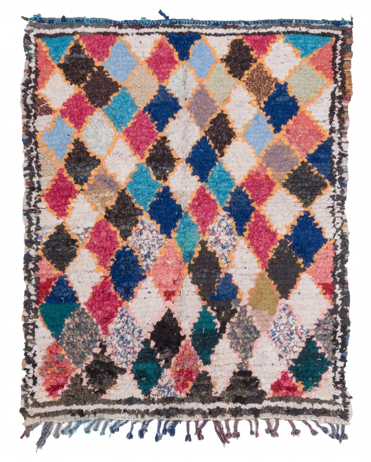 Marokkanische Berber Teppich Boucherouite 185 x 150 cm