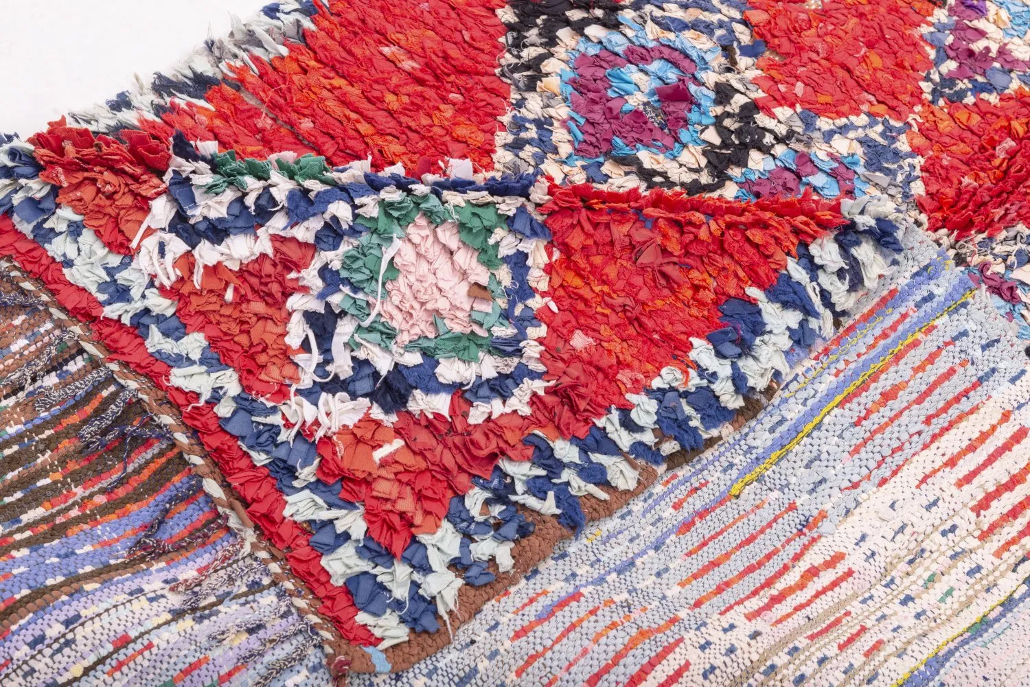 Marokkanische Berber Teppich Boucherouite 295 x 110 cm