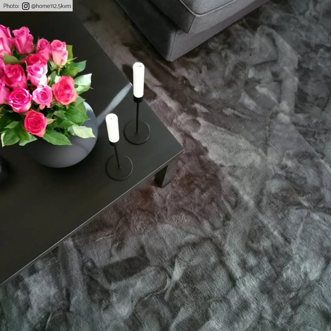 Runde Teppiche - Aranga Super Soft Fur (anthrazit)