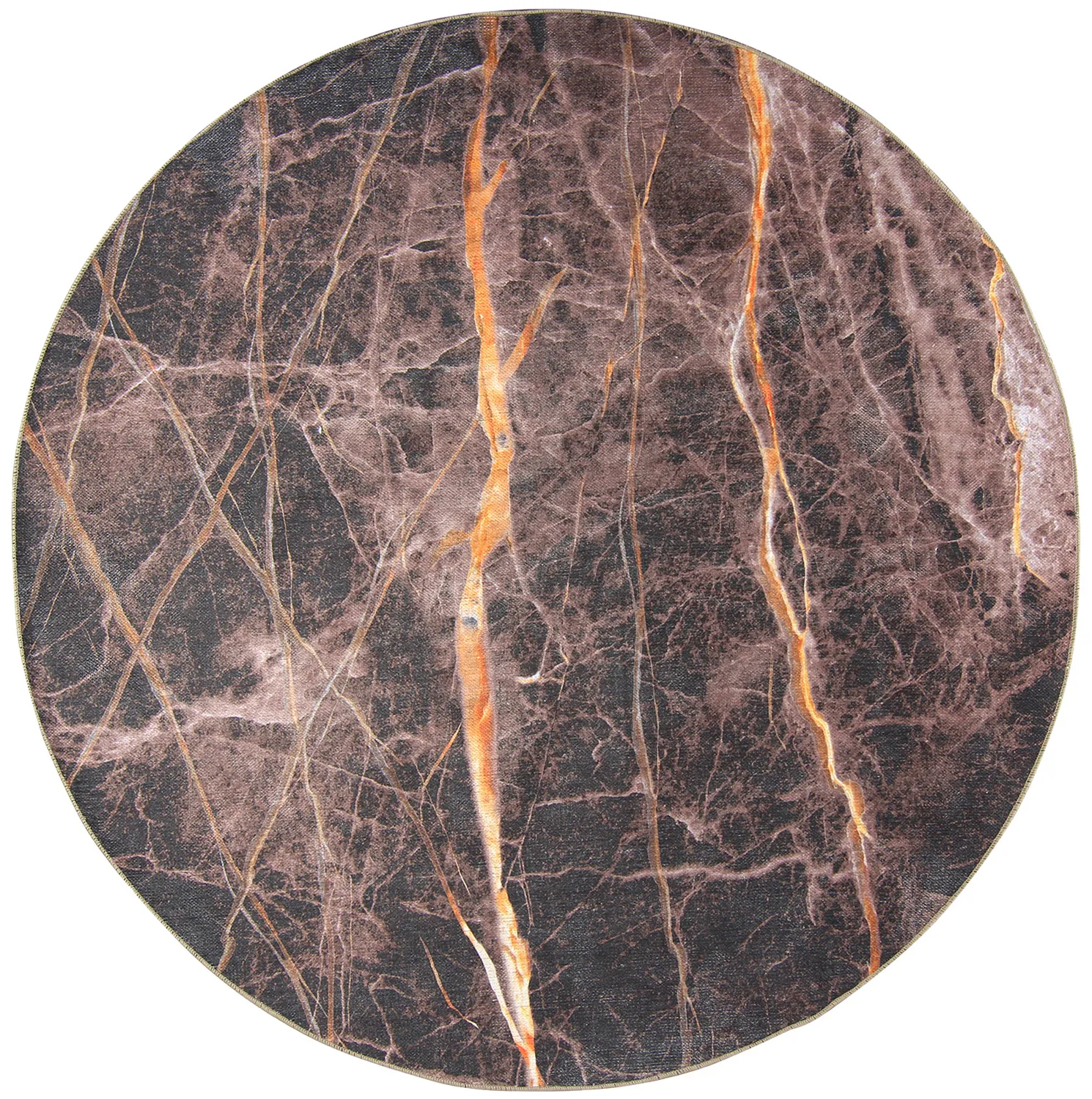 Rund Teppich - Aris (schwarz/gold)