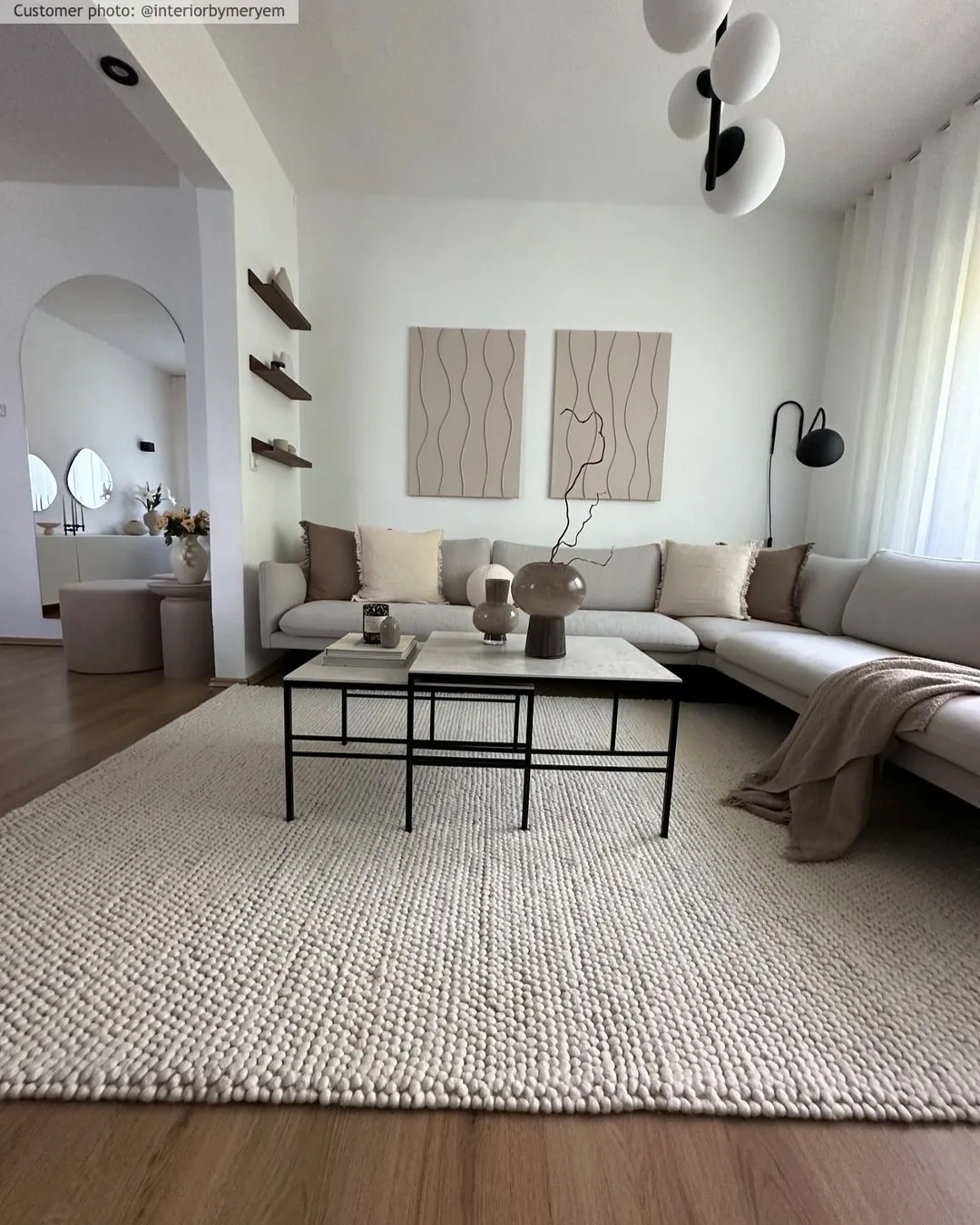 Wollteppich - Avafors Wool Bubble (beige)