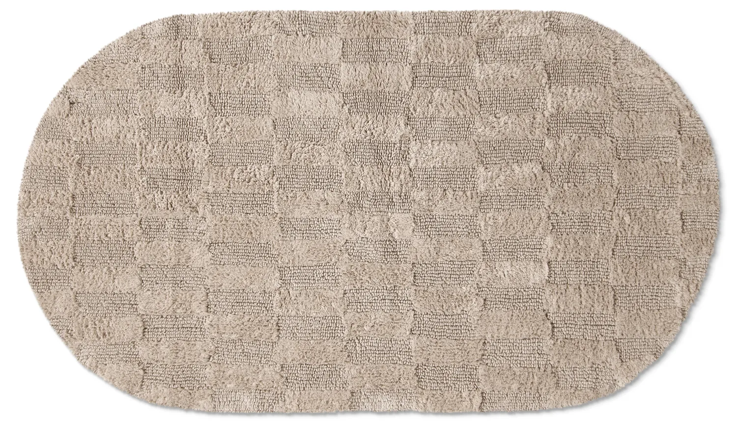 Ovaler badezimmerteppich - Bevin (beige)