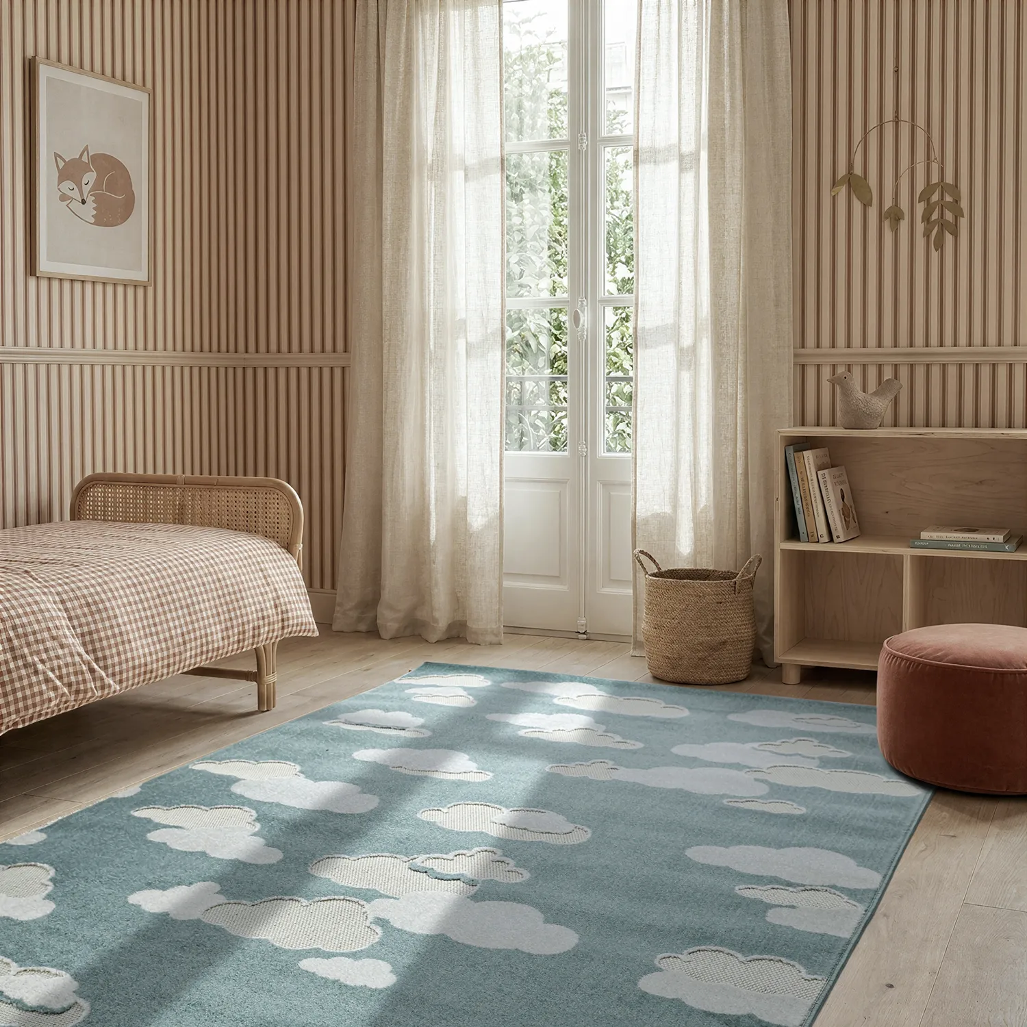 Kinderteppich - Cloudy Sky (blau)