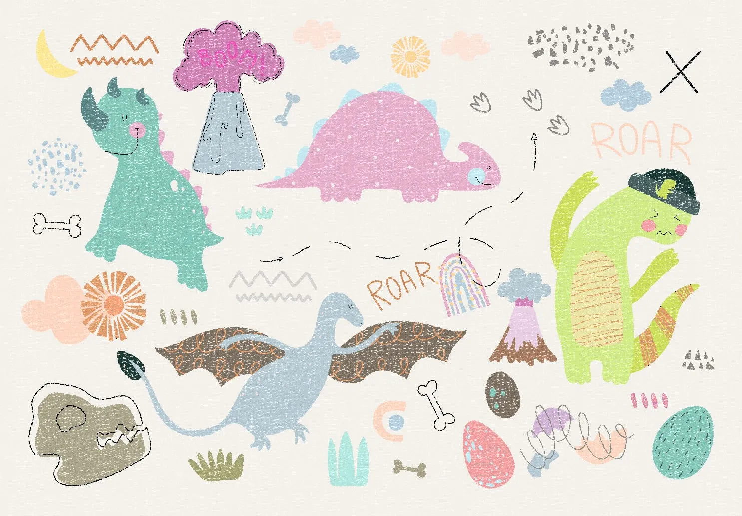 Kinderteppich - Dino (multi)