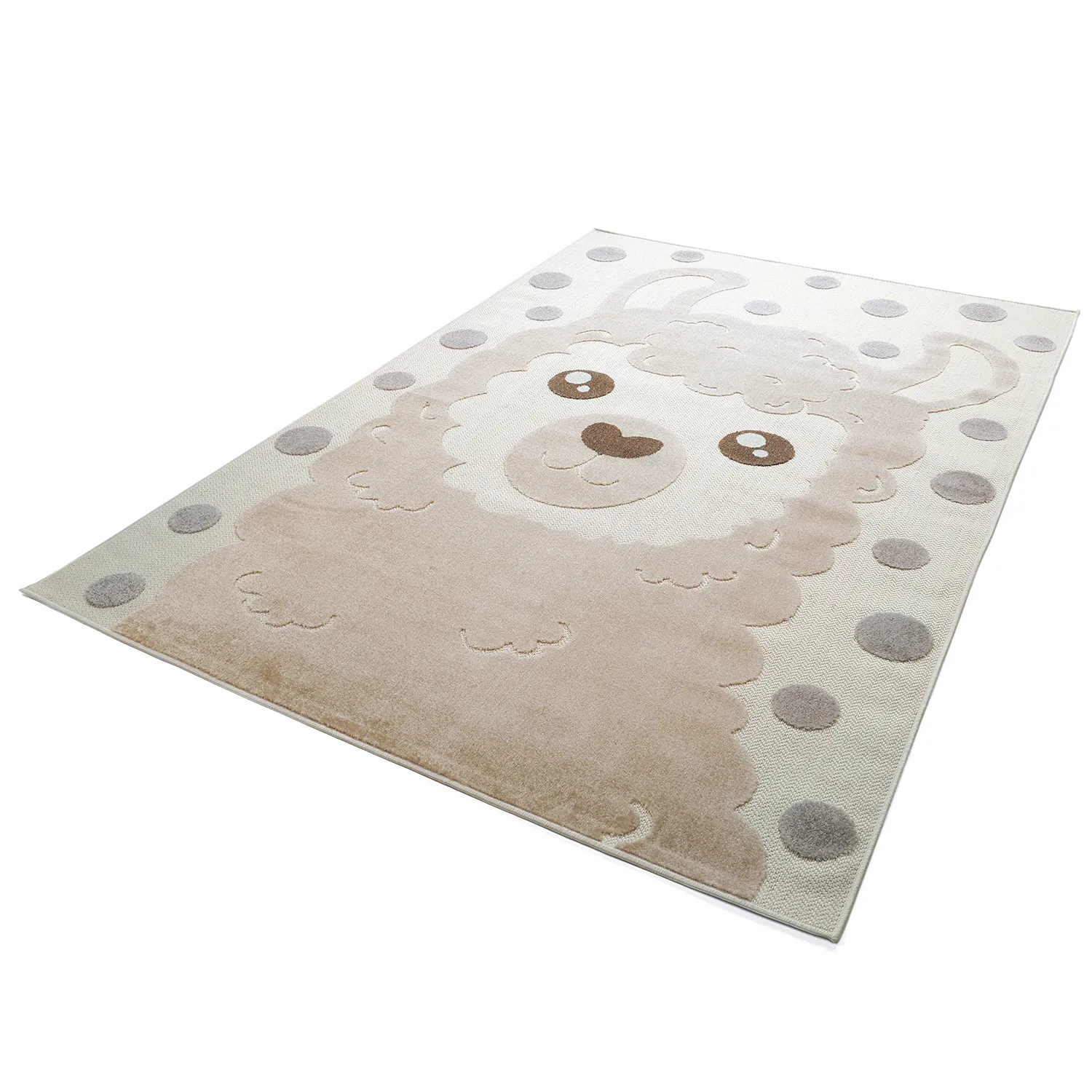 Kinderteppich - Kind Llama (creme/braun)