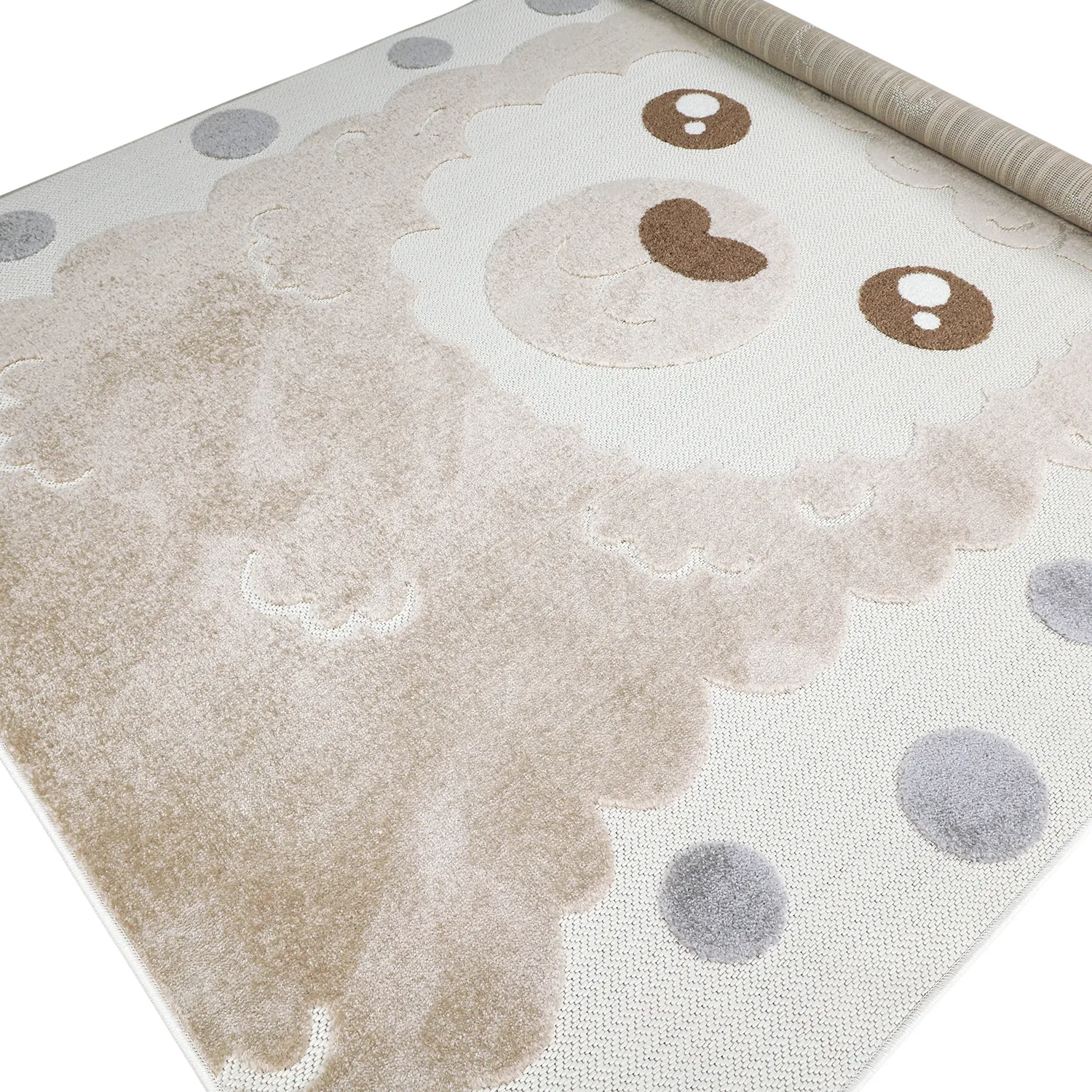 Kinderteppich - Kind Llama (creme/braun)