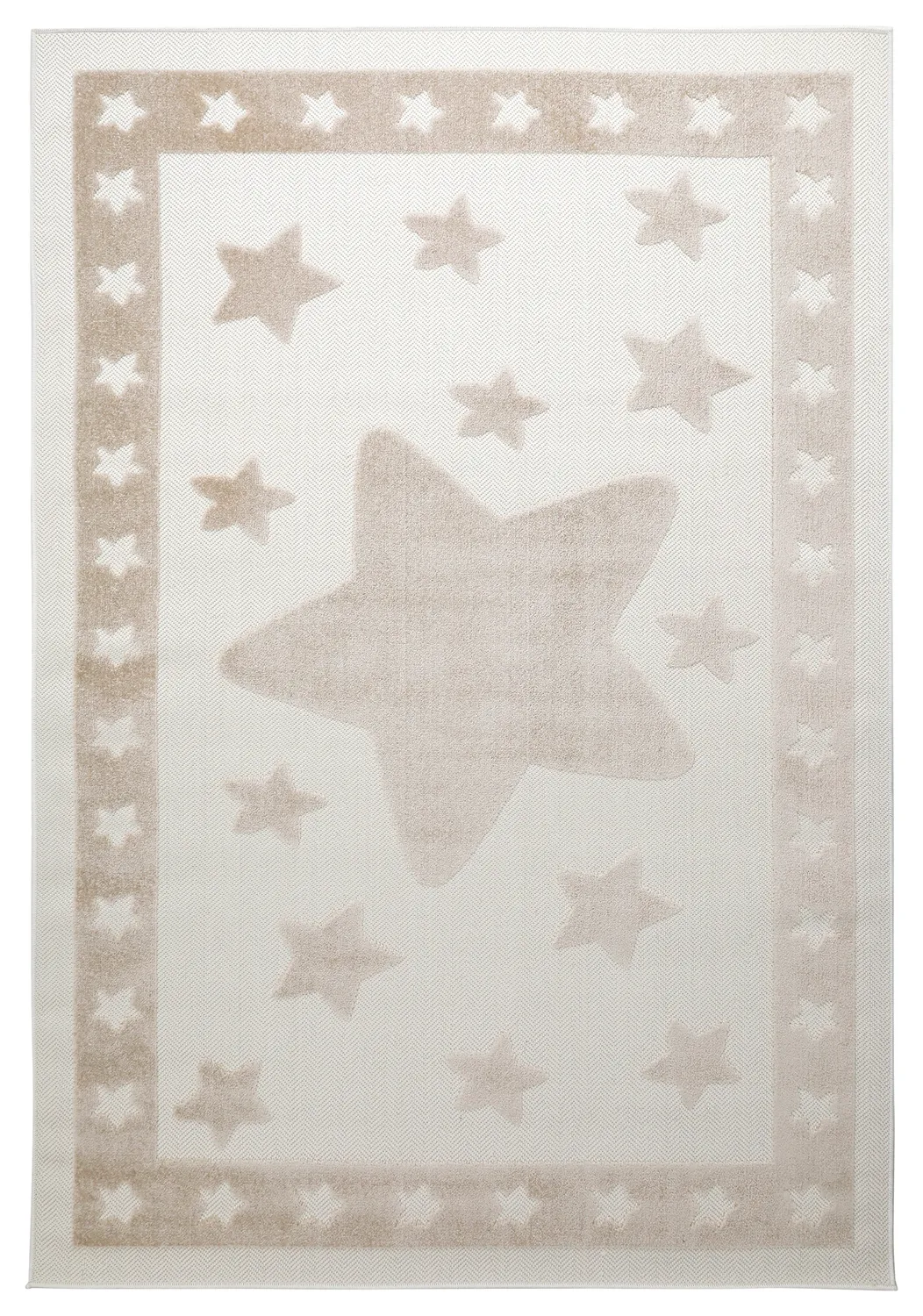 Kinderteppich - Star Frame (creme/braun)