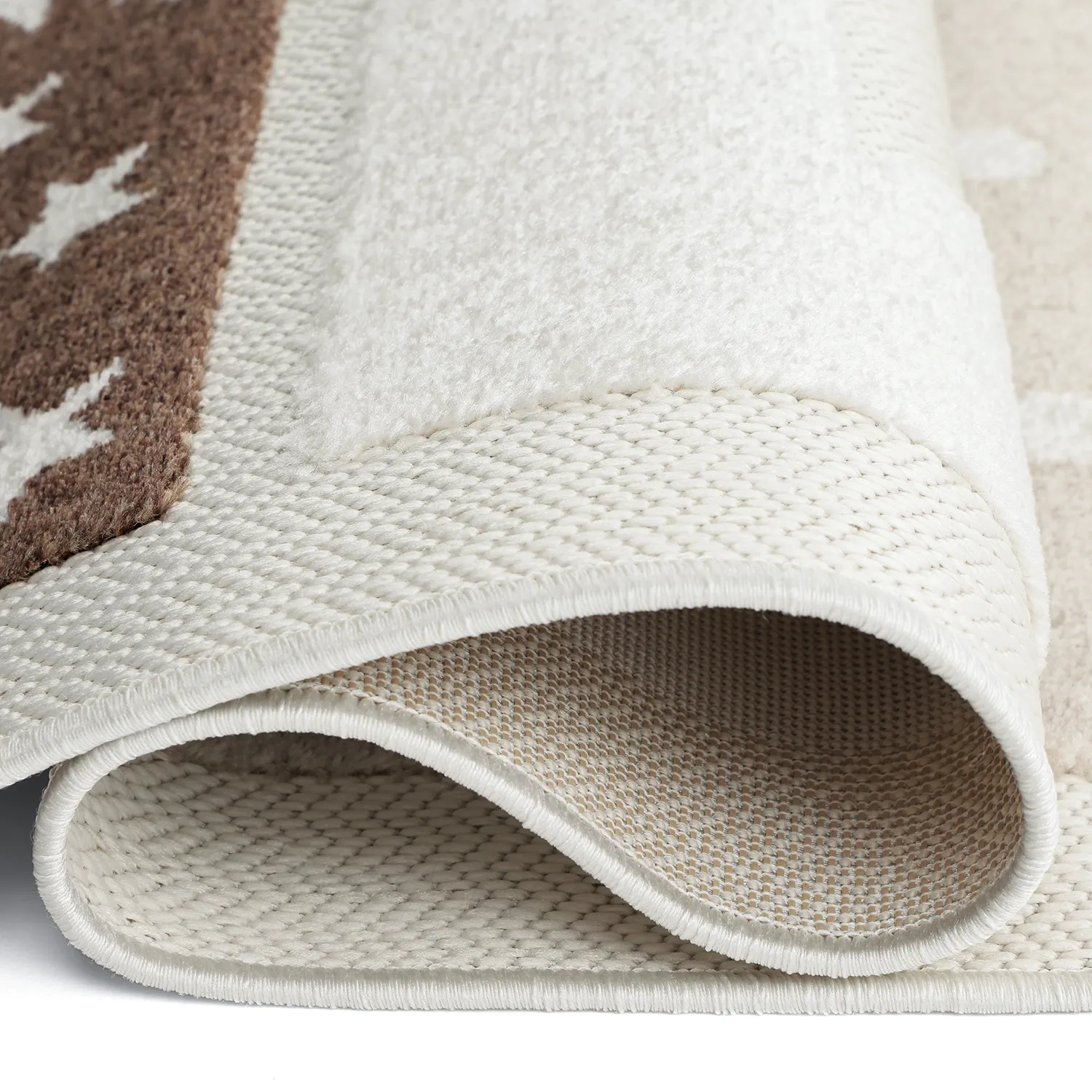 Kinderteppich - Star Grid (creme/braun)