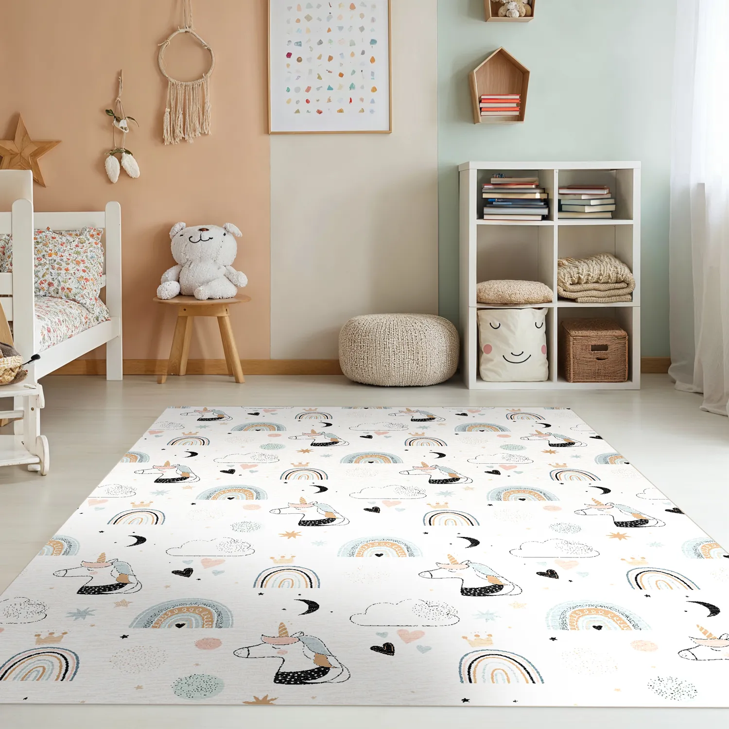 Kinderteppich - Unicorn Rainbow (rosa)