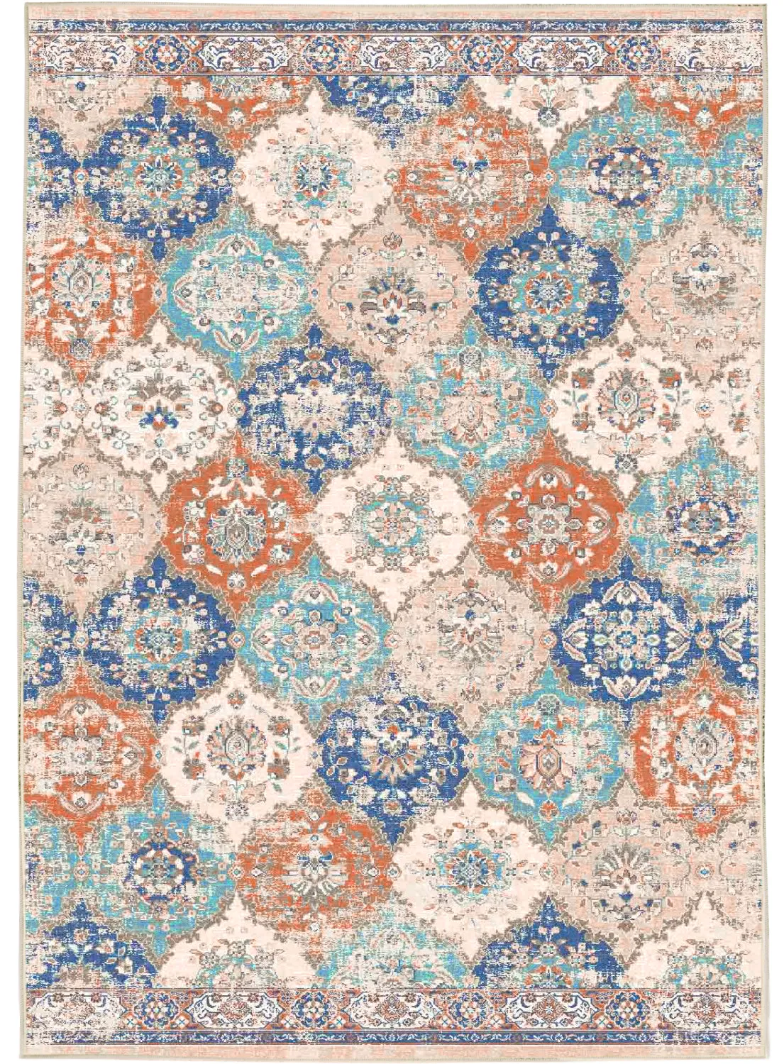 Wilton-Teppich - Bohemia (rosa/blau)