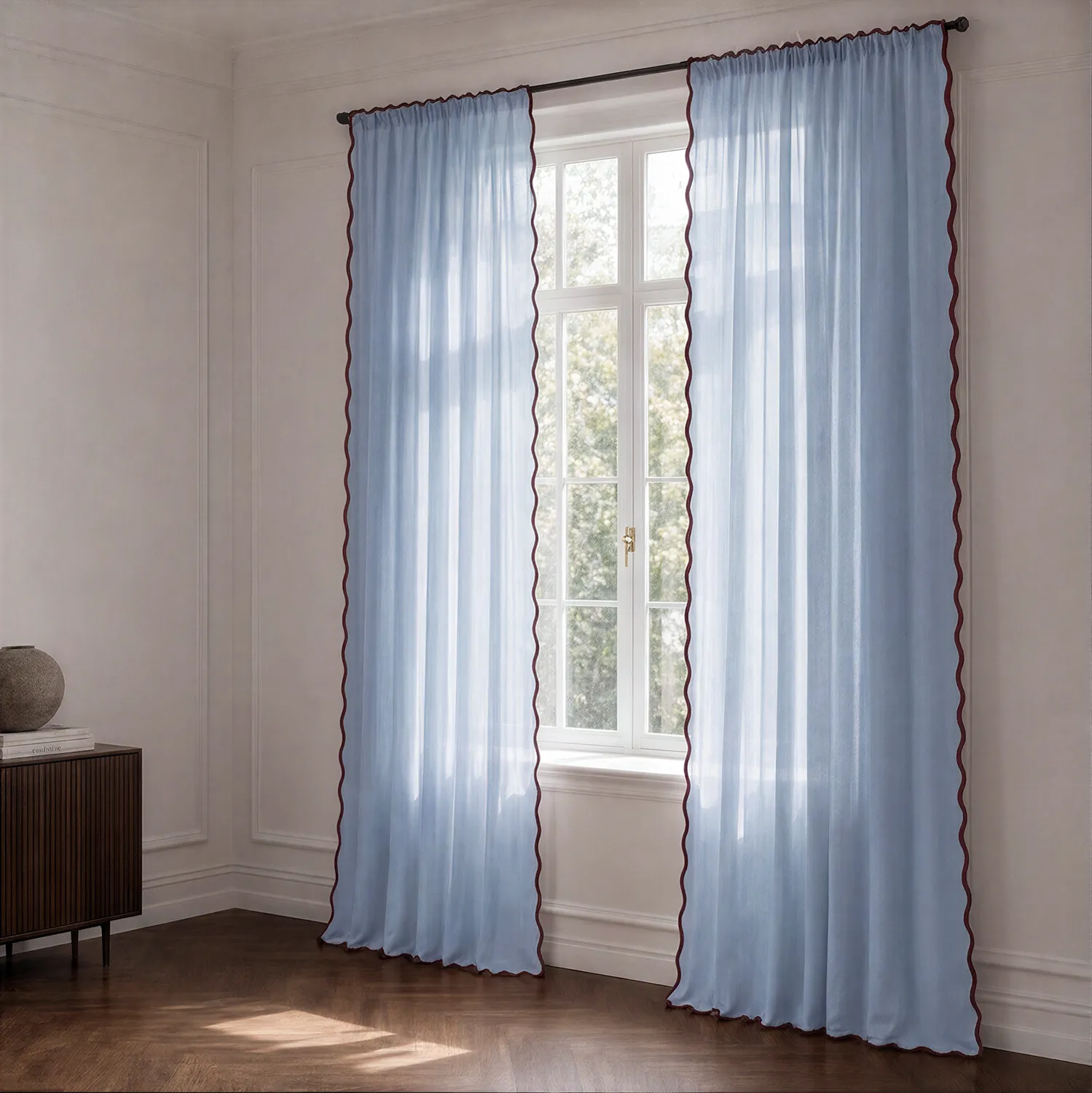 2er-Pack Gardinen - Baumwollgardine Yrsa (blau)