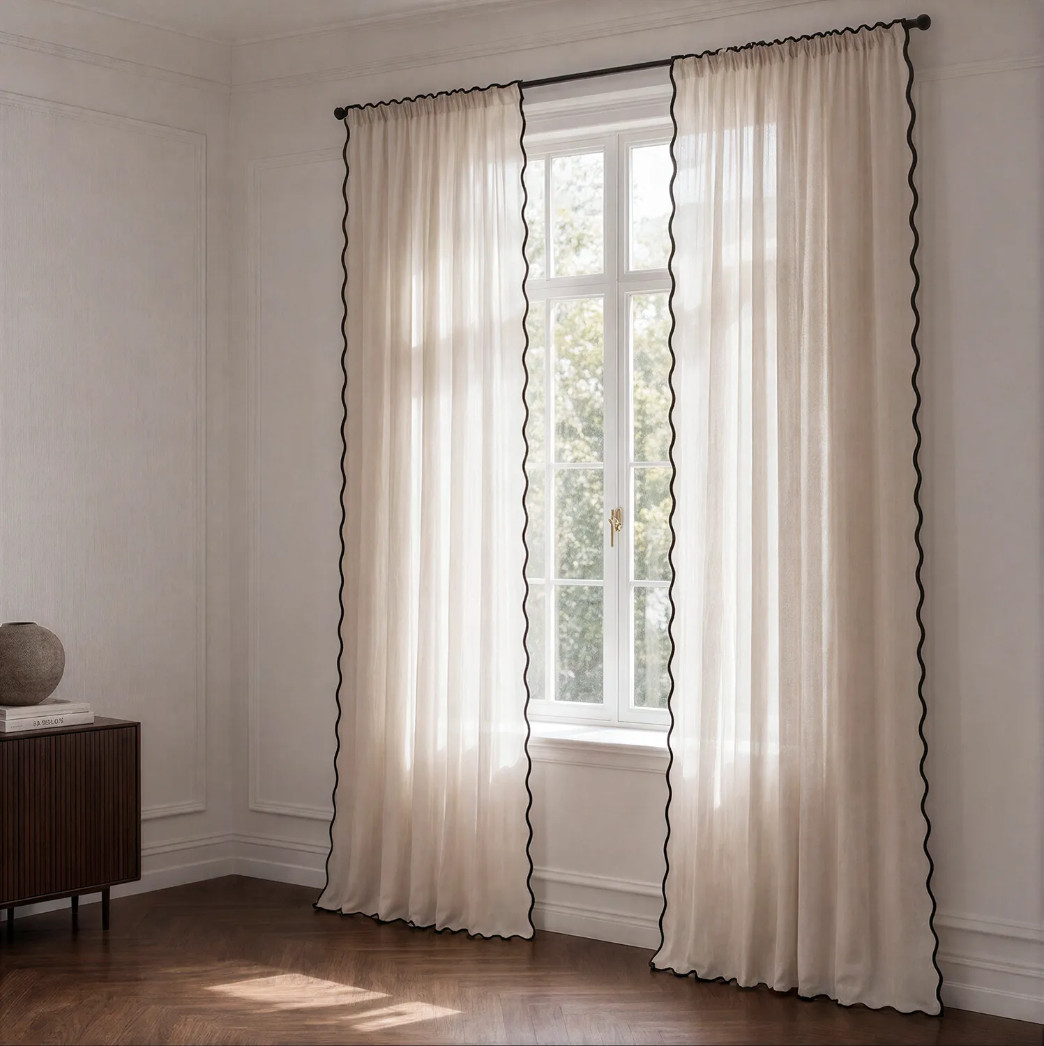 2er-Pack Gardinen - Baumwollgardine Yrsa (hellbeige)