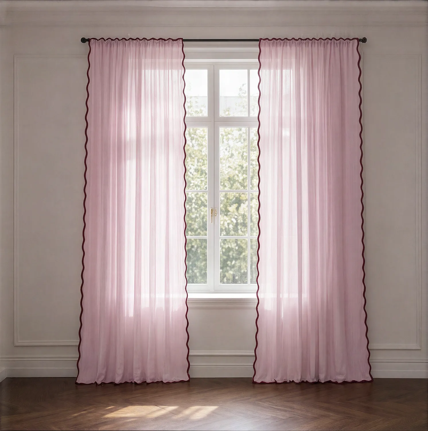 2er-Pack Gardinen - Baumwollgardine Yrsa (rosa)