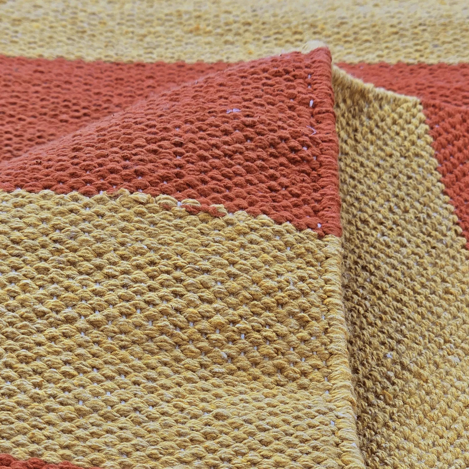 Baumwollteppich - Nilo (senfgelb/terrakotta)
