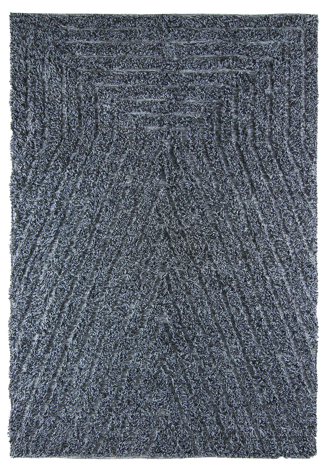 Hochflorteppiche - Kendra Natural Cotton Shaggy (grau/schwarz)