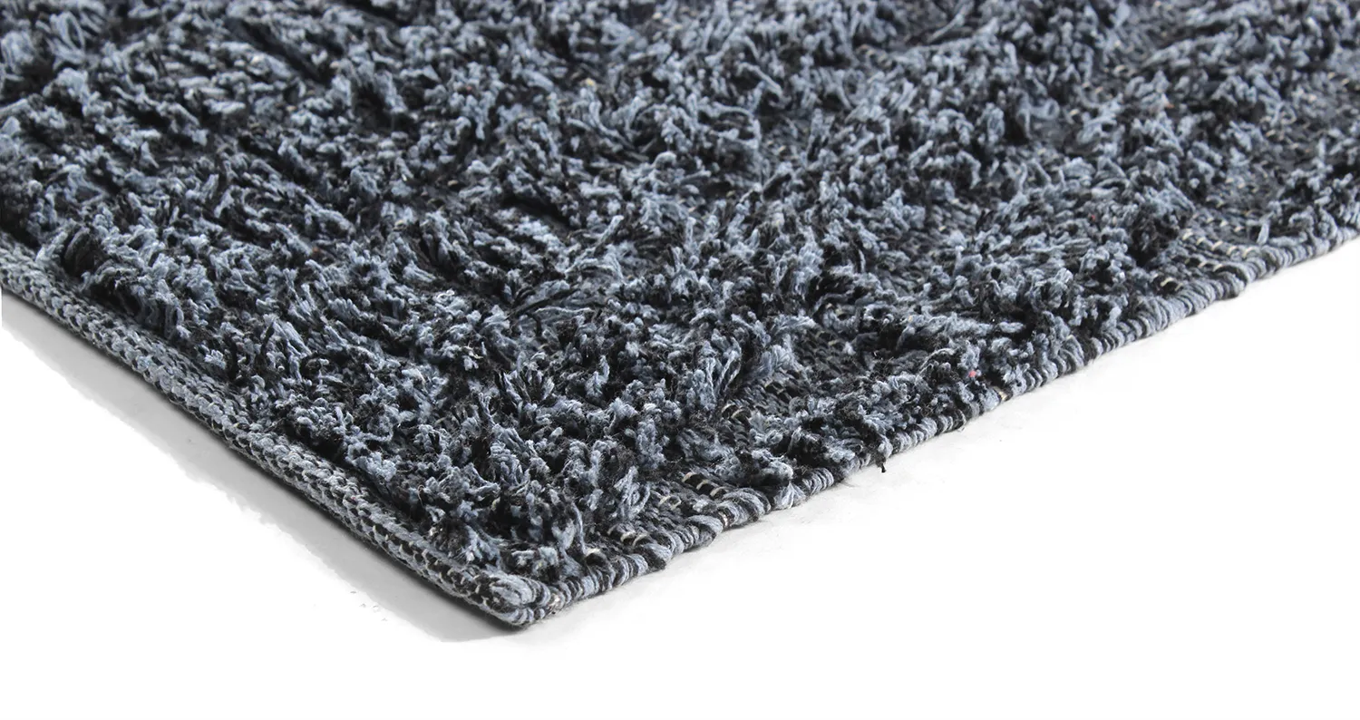Hochflorteppiche - Kendra Natural Cotton Shaggy (grau/schwarz)