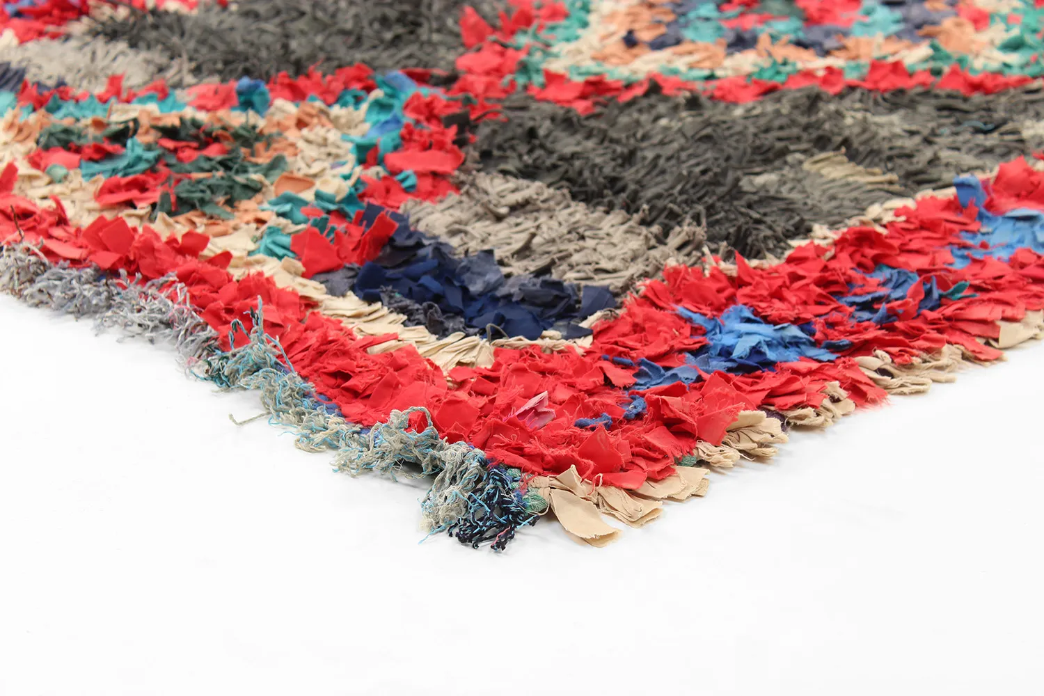 Marokkanischer Berber Teppich Boucherouite 245 x 110 cm