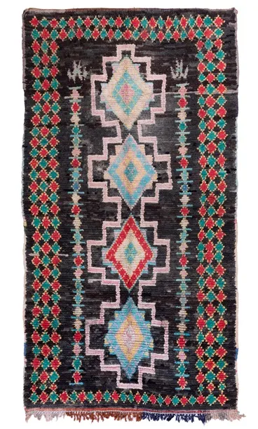 Marokkanische Berber Teppich Boucherouite 310 x 160 cm